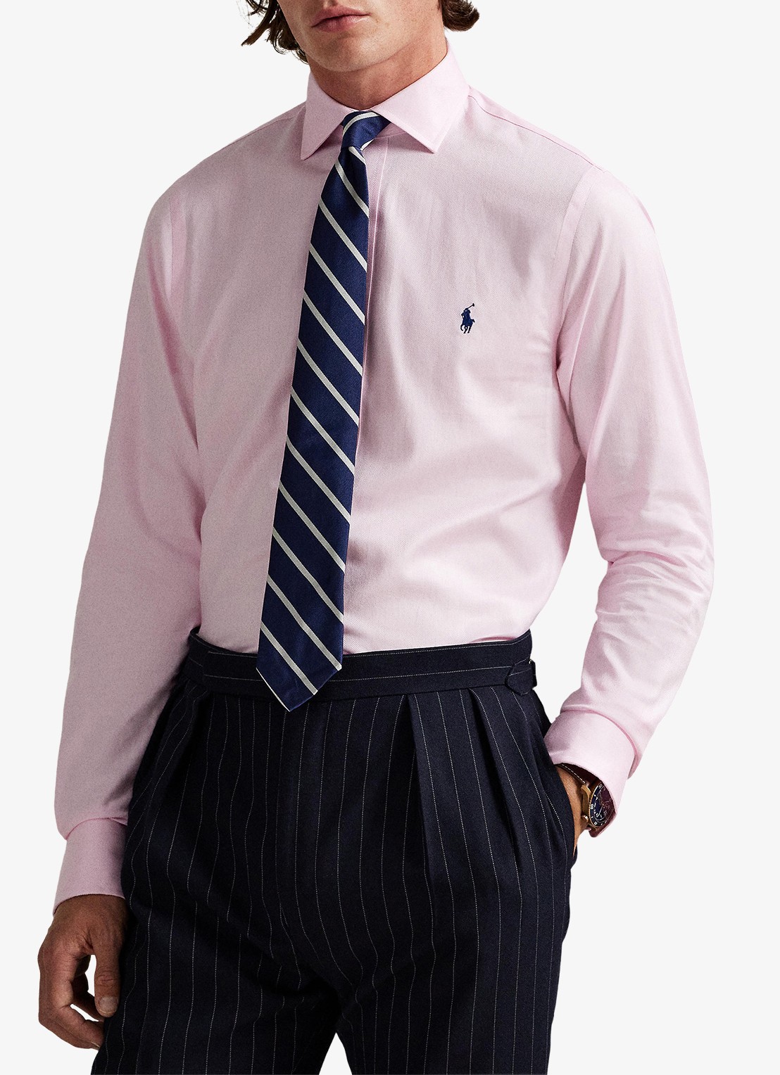 Ralph Lauren Slim fit overhemd met logo - voorkant 2 5499b pink / roze