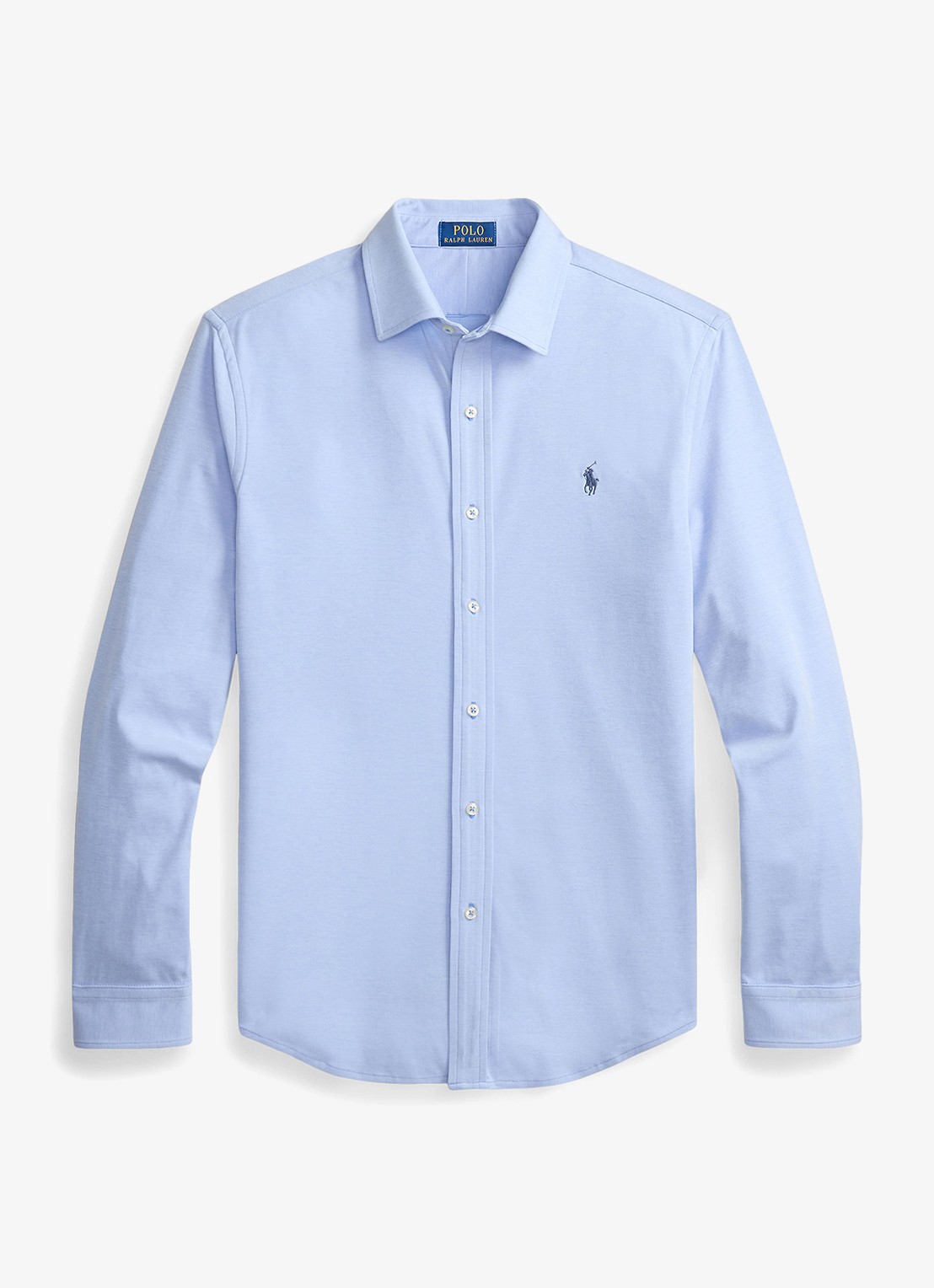 Ralph Lauren Slim fit overhemd met logo - voorkant 4 summer blue/white-3zm5