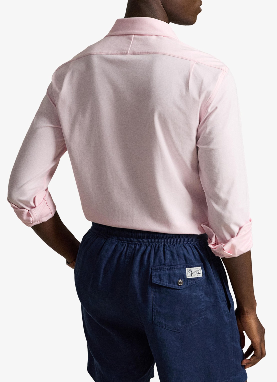 Ralph Lauren Slim fit overhemd met logo - achterkant carmel pink/white-2wqf