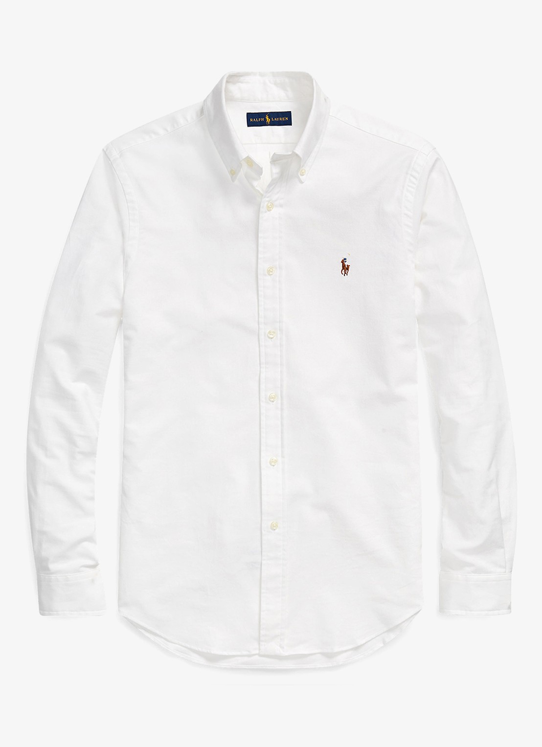 Ralph Lauren Slim fit overhemd met logoborduring - voorkant 2 bsr white - wit