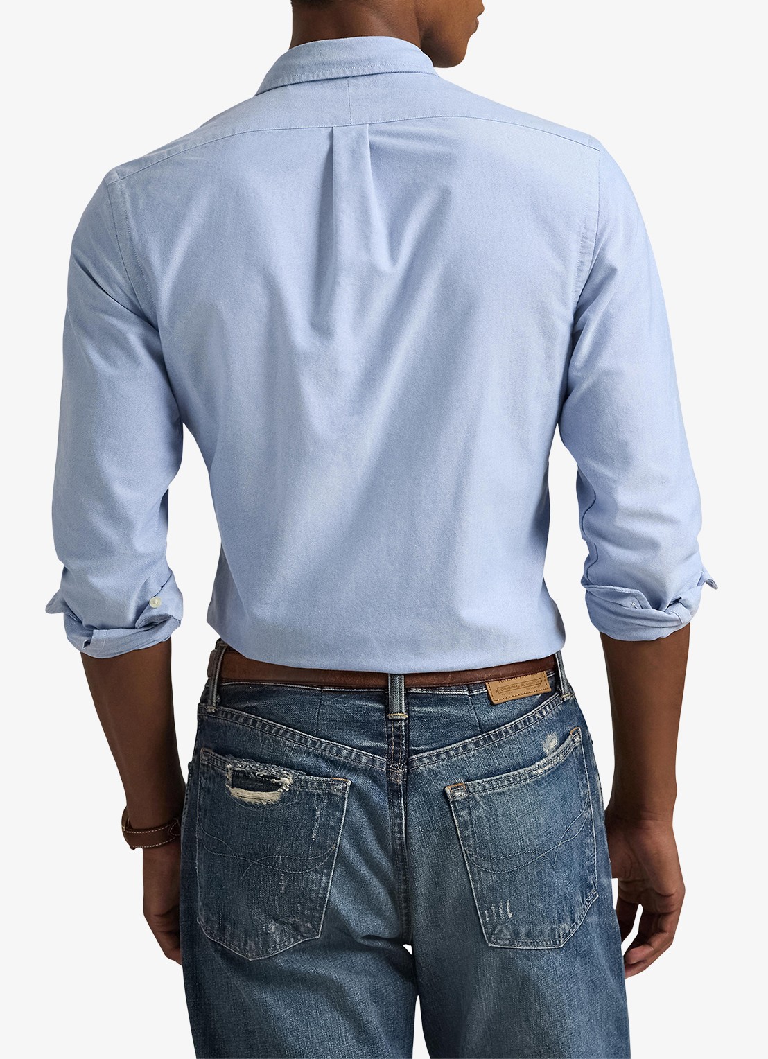 Ralph Lauren Slim fit overhemd met logoborduring - achterkant bsr blue - lichtblauw