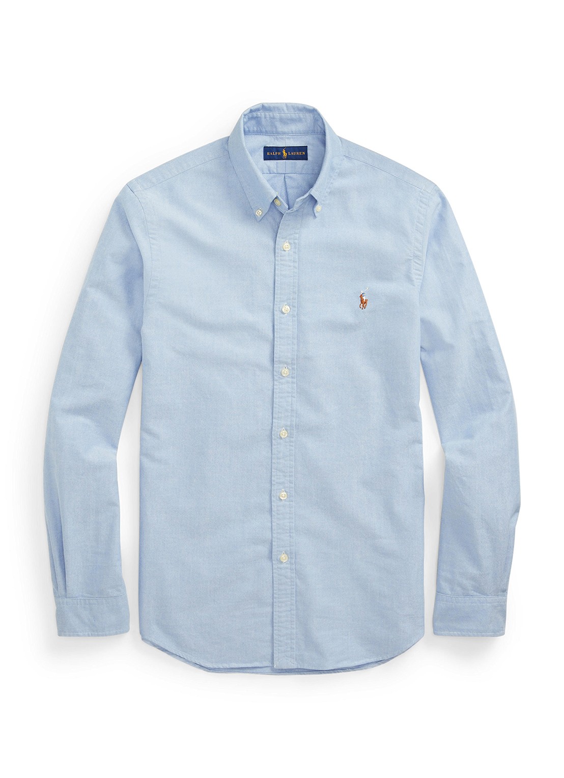 Ralph Lauren Slim fit overhemd met logoborduring - voorkant 3 bsr blue - lichtblauw