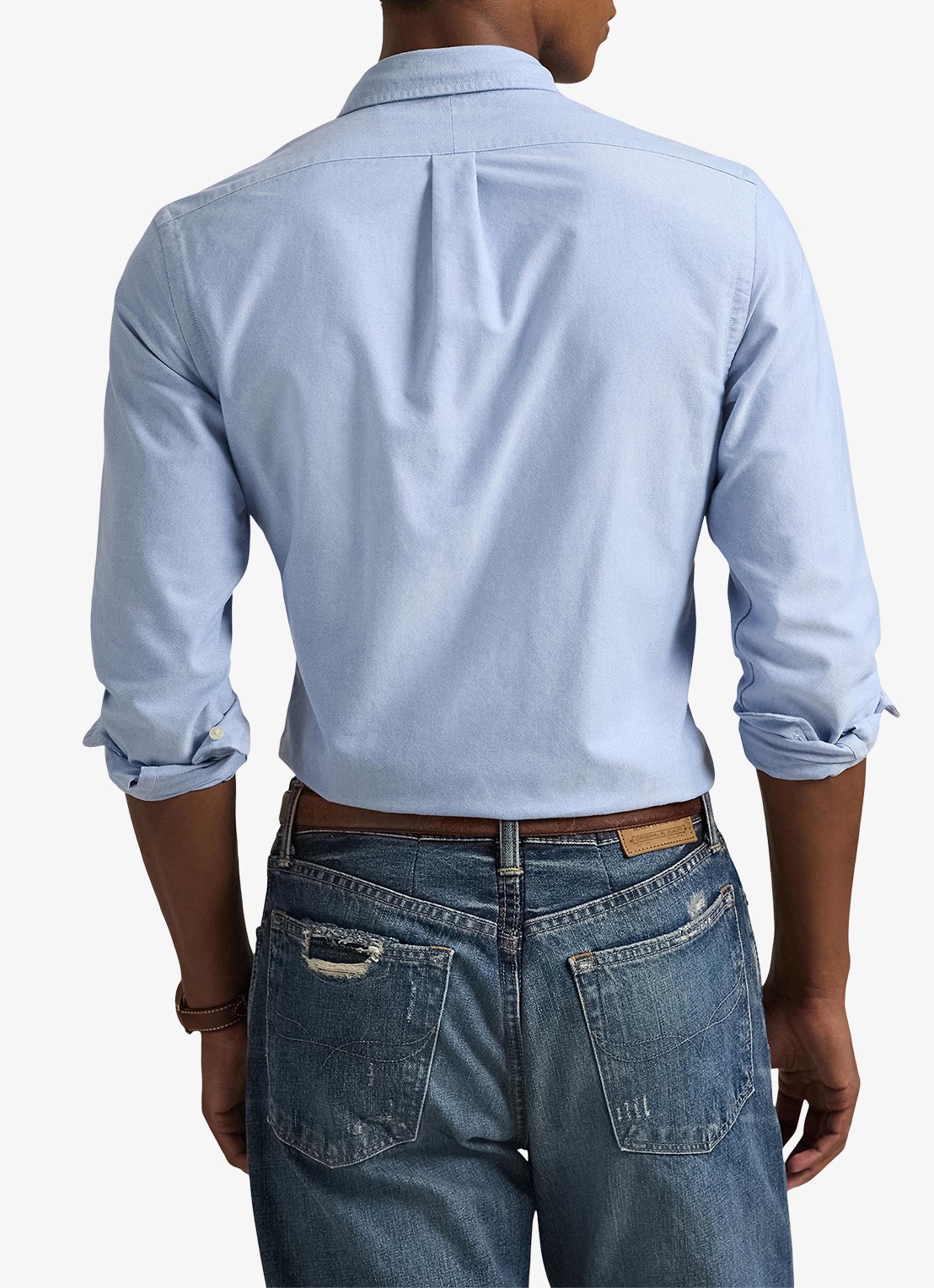 Ralph Lauren Slim fit overhemd met logoborduring - achterkant 2 bsr blue - lichtblauw