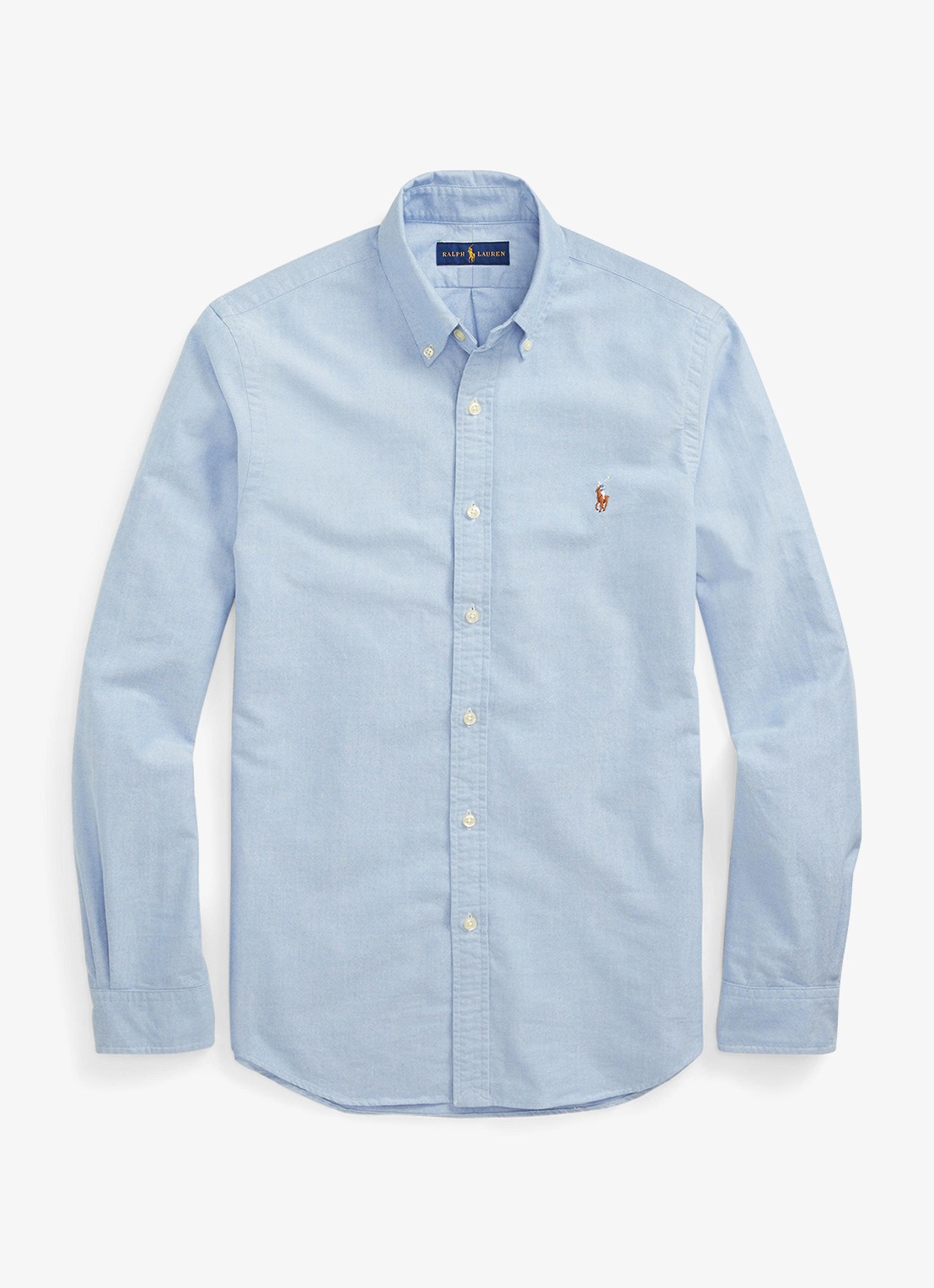 Ralph Lauren Slim fit overhemd met logoborduring - voorkant 5 bsr blue - lichtblauw