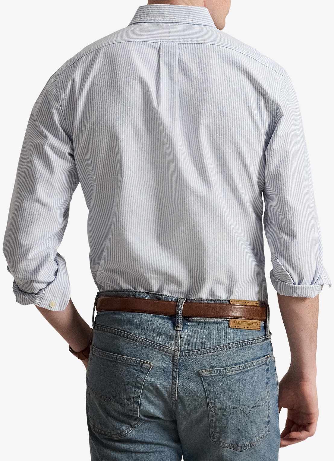 Ralph Lauren Slim fit overhemd met logoborduring - achterkant 7 bsr blue / white - blauw