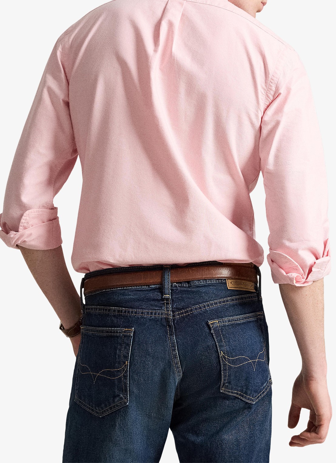 Ralph Lauren Slim fit overhemd met logoborduring - achterkant bsr pink / roze
