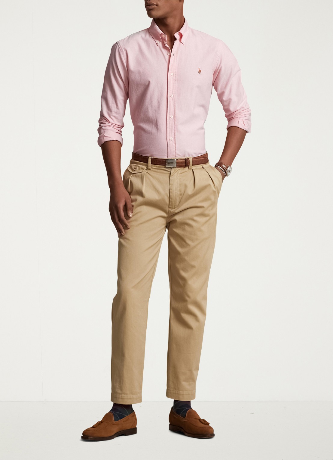 Ralph Lauren Slim fit overhemd met logoborduring - detail 9 bsr pink / roze