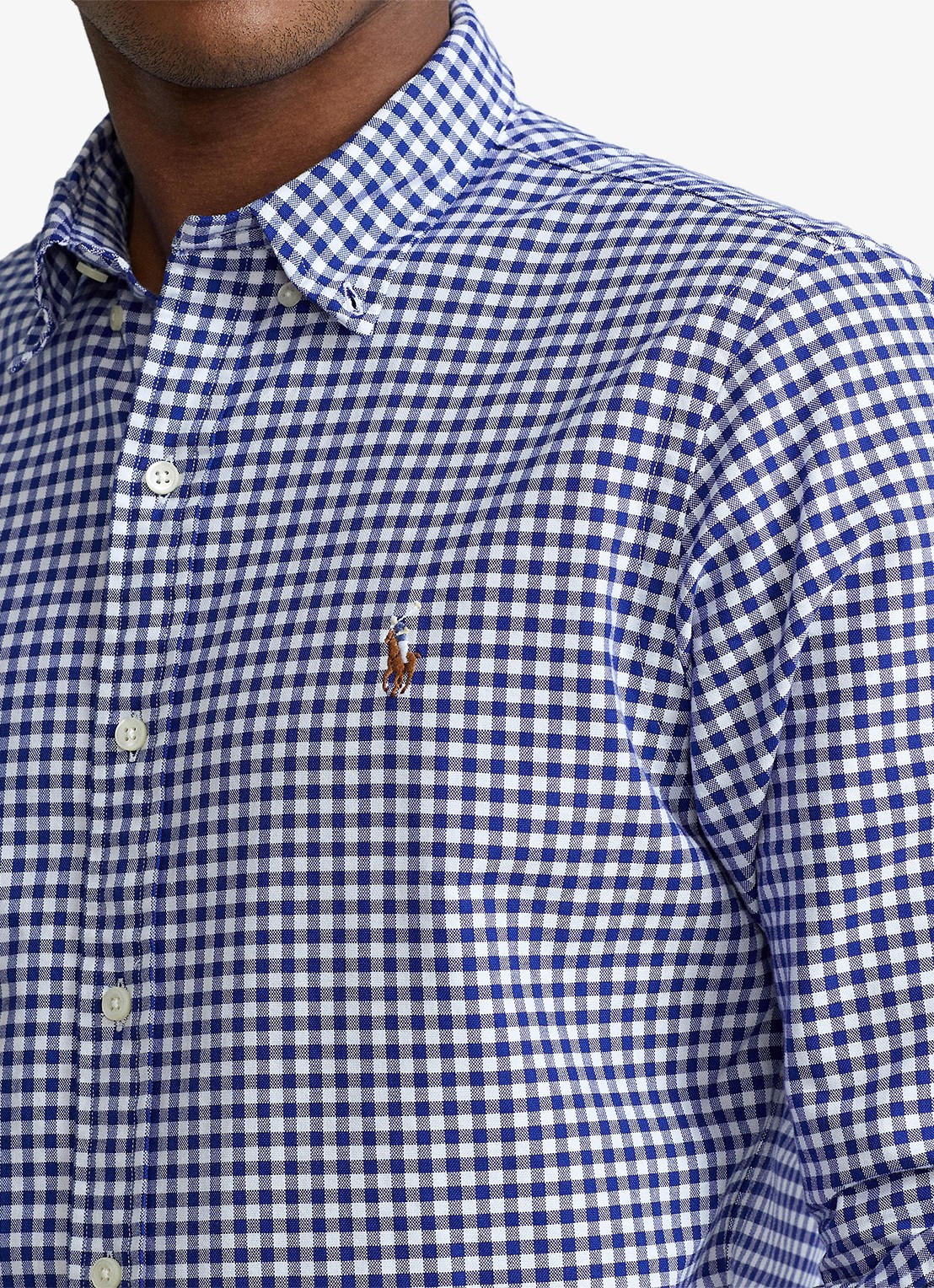 Ralph Lauren Slim fit overhemd met logoborduring - detail 7 plaid / dark blue - blauw