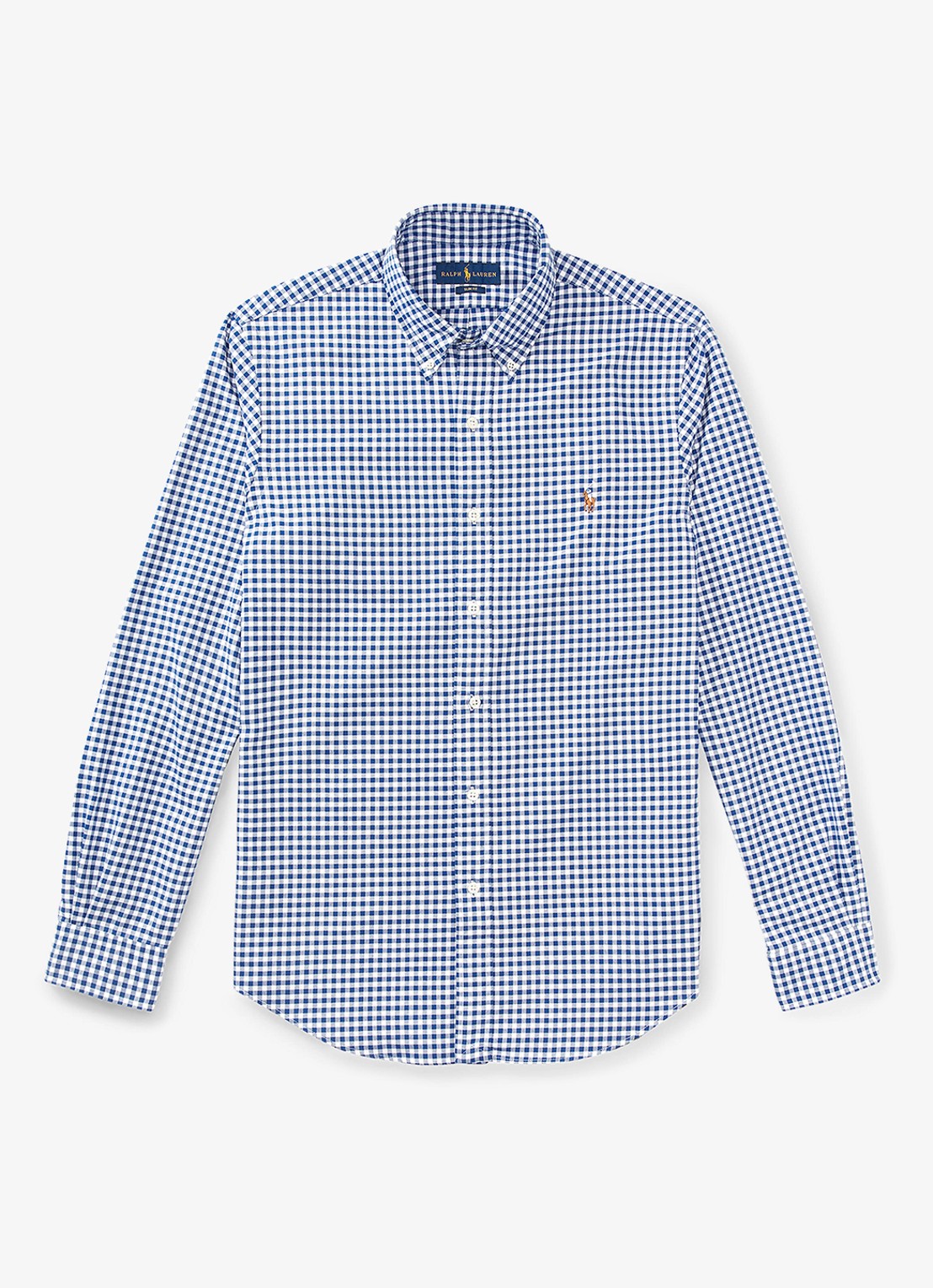 Ralph Lauren Slim fit overhemd met logoborduring - voorkant 3 plaid / dark blue - blauw