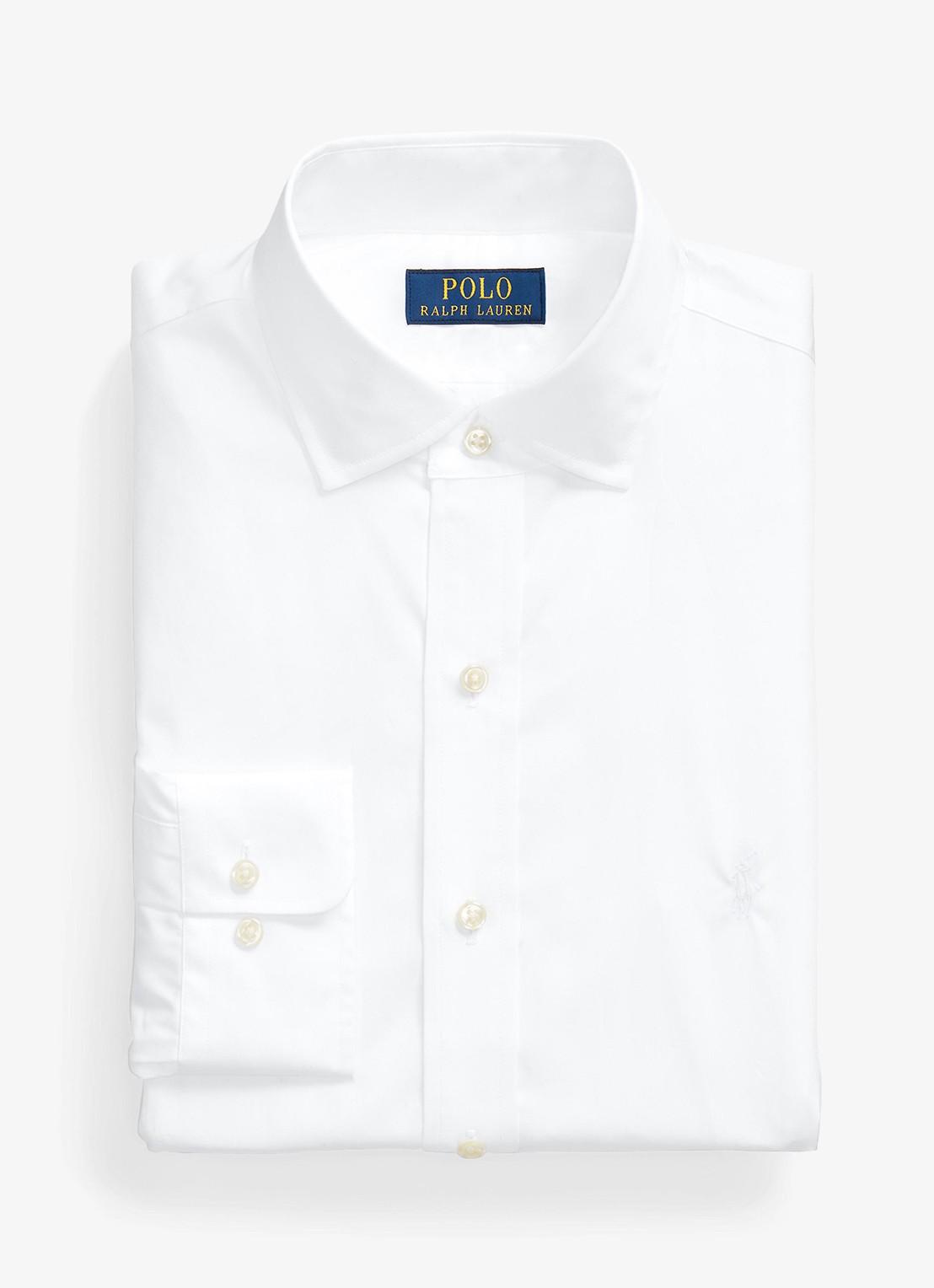 Ralph Lauren Slim fit overhemd met logoborduring - voorkant 3 white / wit
