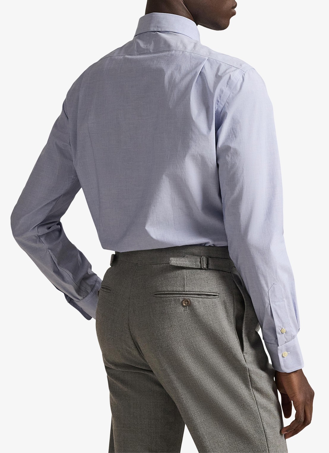 Ralph Lauren Slim fit overhemd met logoborduring - achterkant light blue/white / lichtblauw