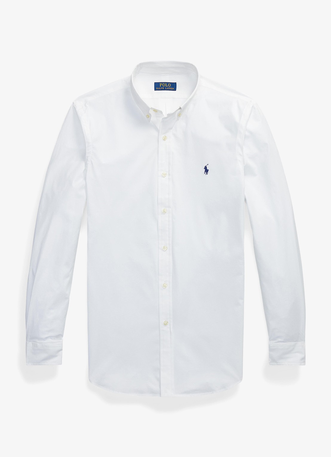 Ralph Lauren Slim fit overhemd met logoborduring - voorkant 4 white / wit