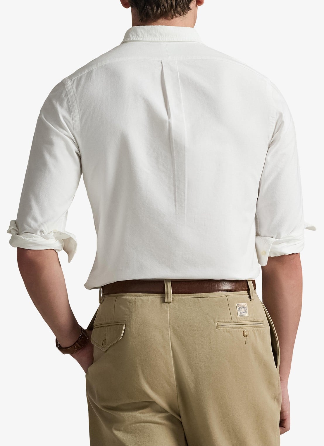 Ralph Lauren Slim fit overhemd met logoborduring - achterkant bsr white - wit