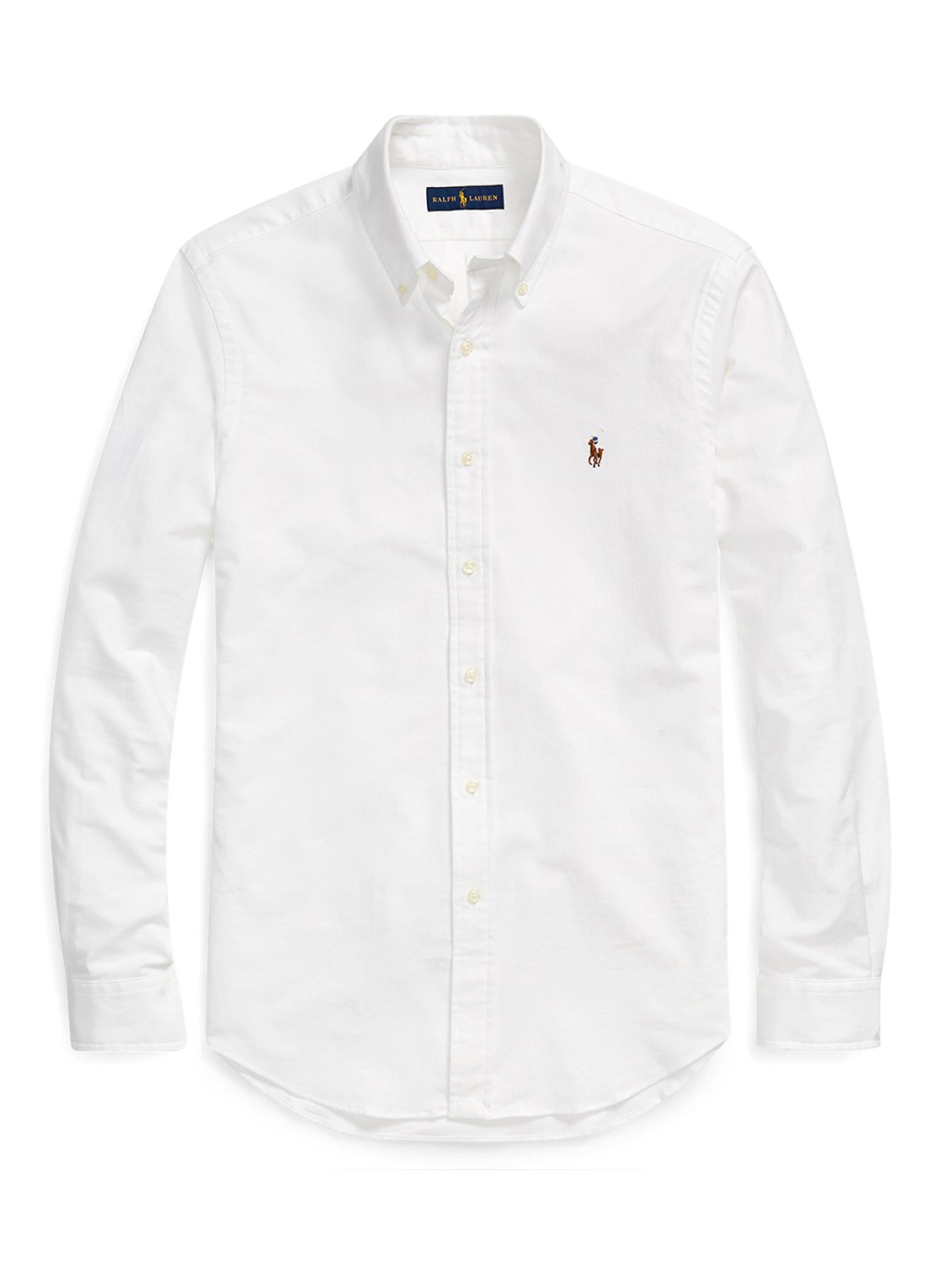 Ralph Lauren Slim fit overhemd met logoborduring - voorkant 3 bsr white - wit