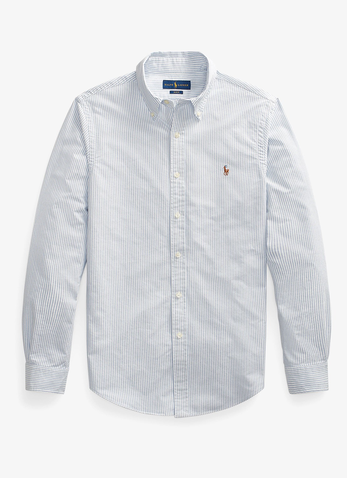 Ralph Lauren Slim fit overhemd met logoborduring - voorkant 3 bsr blue/white