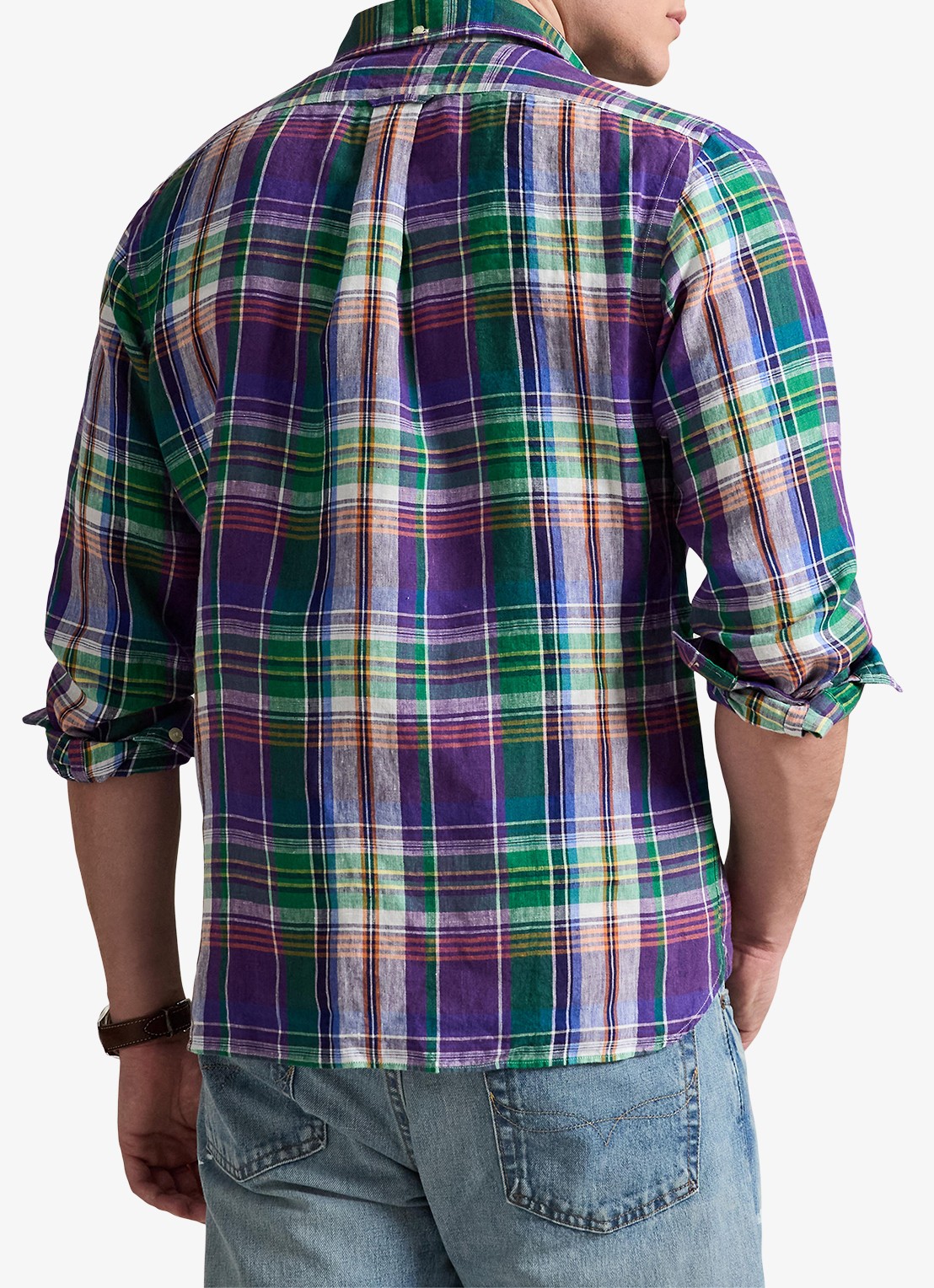Ralph Lauren Slim fit overhemd met print - achterkant 7187 purple blue multi / paars