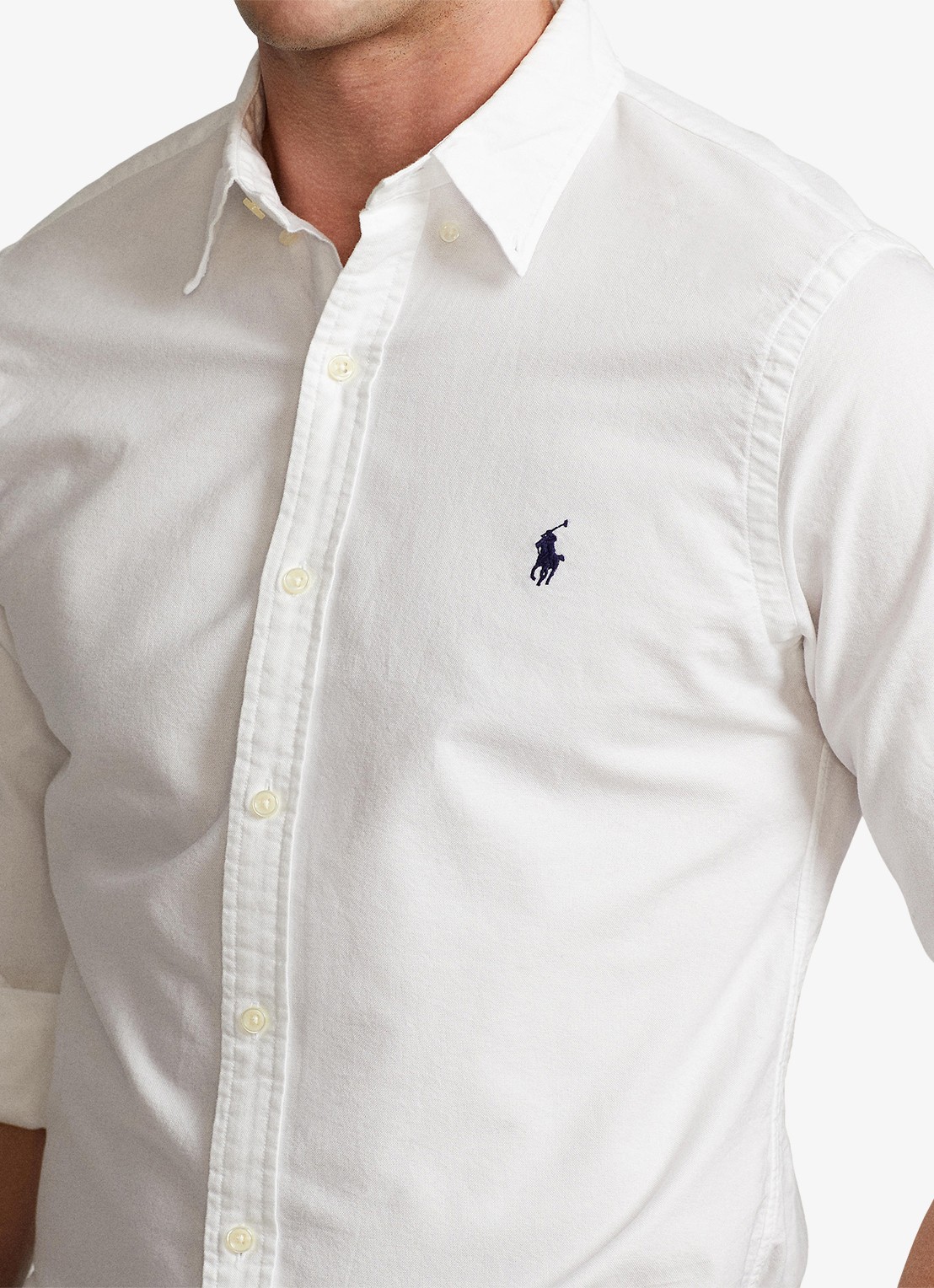 Ralph Lauren Slim fit overhemd van katoen - detail 8 white / wit
