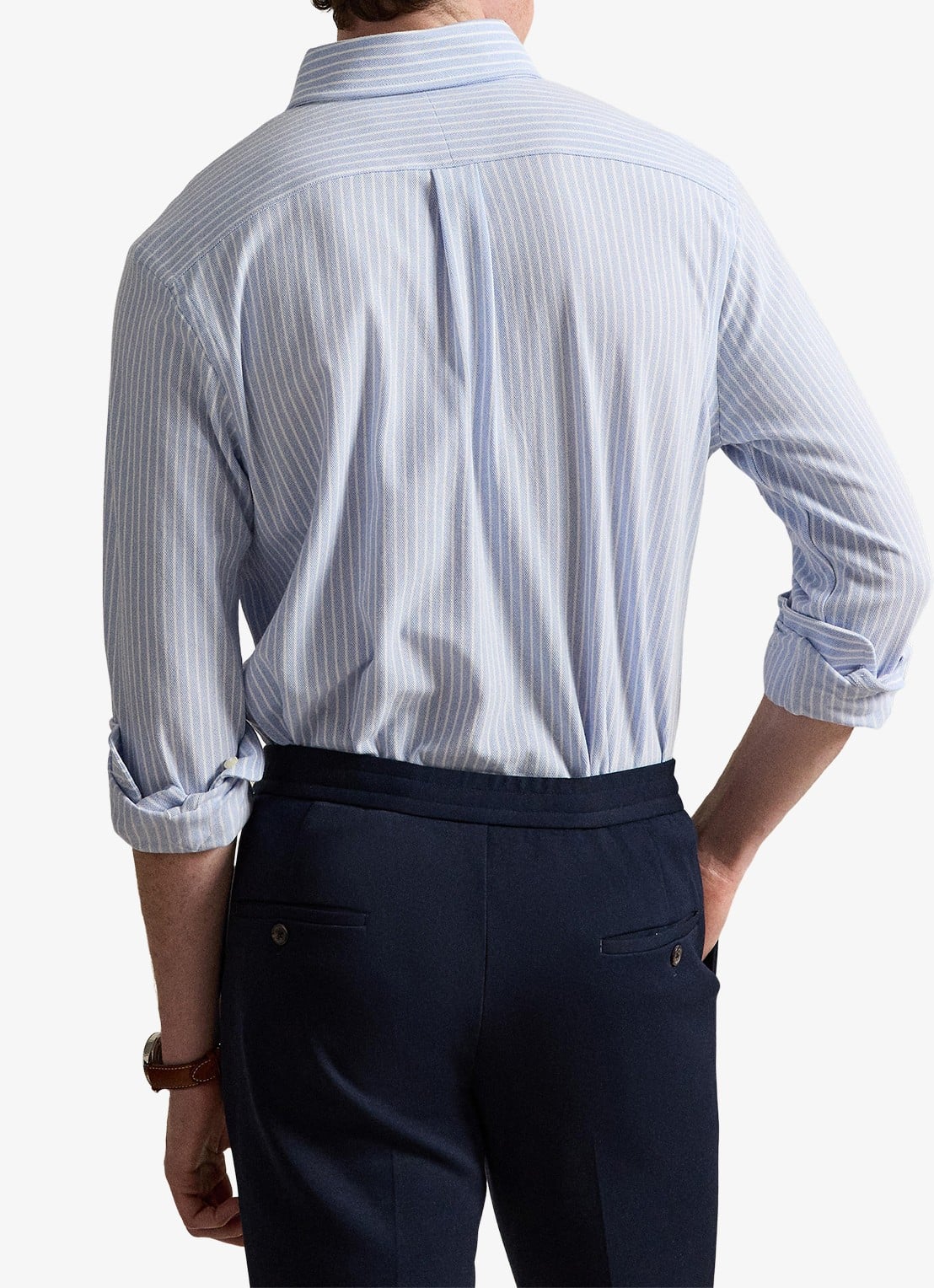 Ralph Lauren Slim fit Oxford overhemd met streepprint - achterkant 4 blue/white / blauw