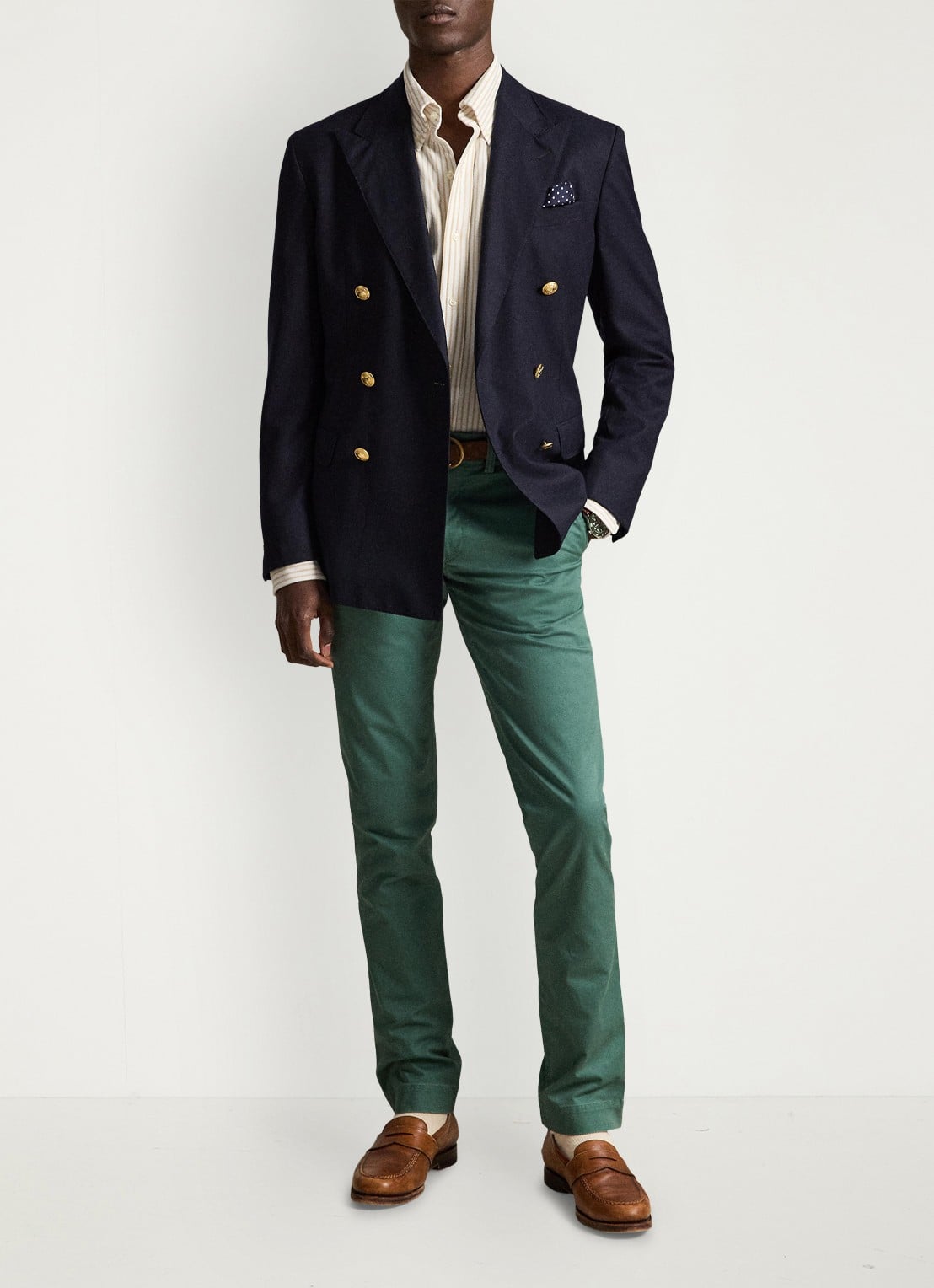 Ralph Lauren Slim fit Oxford overhemd met streepprint - detail 3 white/coastal beige / beige