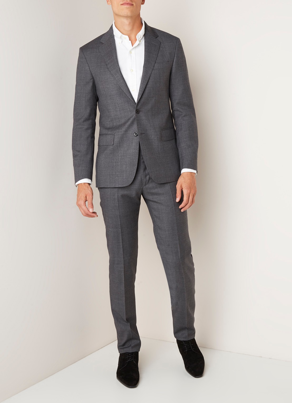 Ralph Lauren Slim fit pak in linnenblend met klepzakken - detail 4 medium grey multi