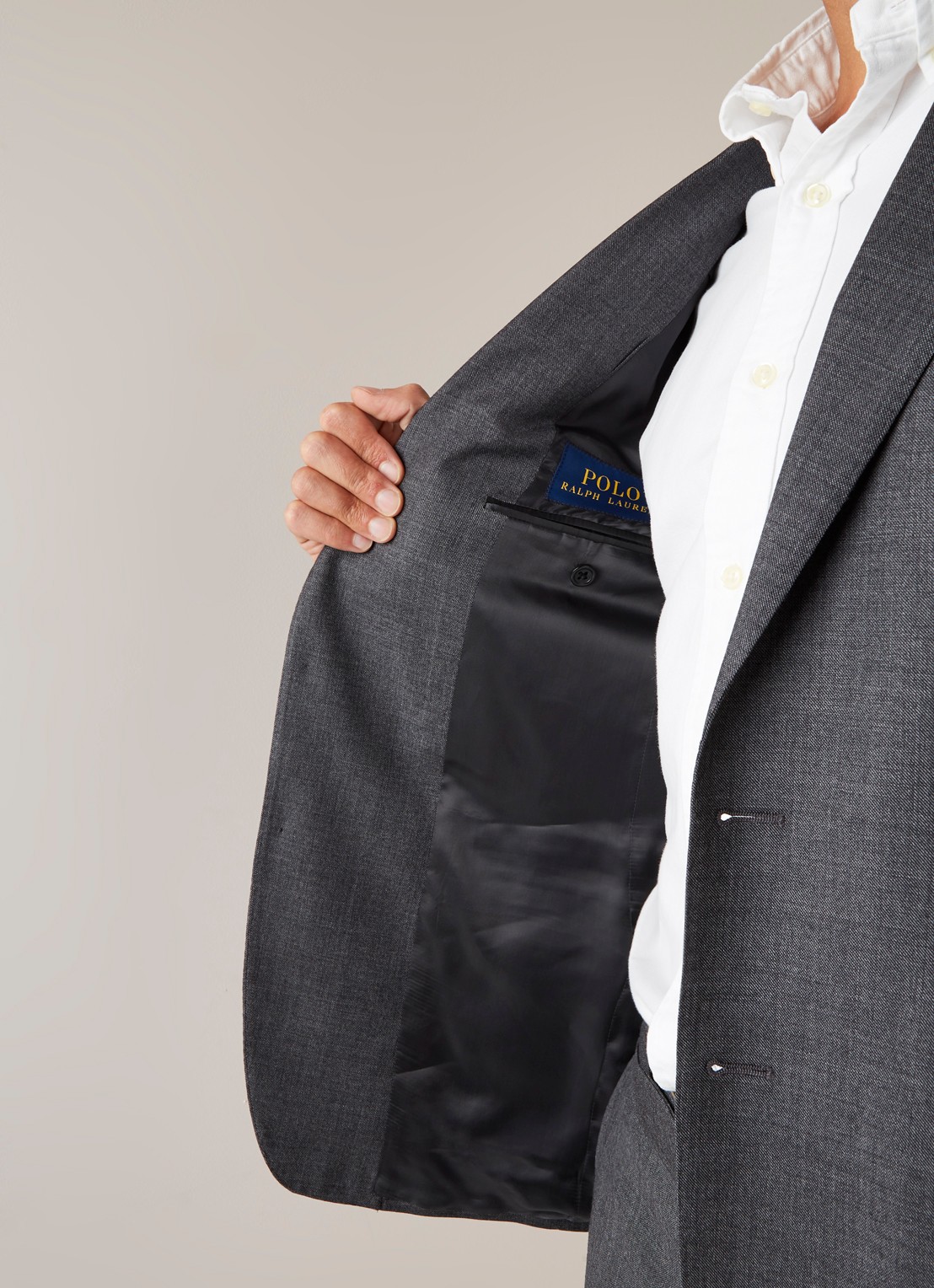 Ralph Lauren Slim fit pak in linnenblend met klepzakken - detail 5 medium grey multi