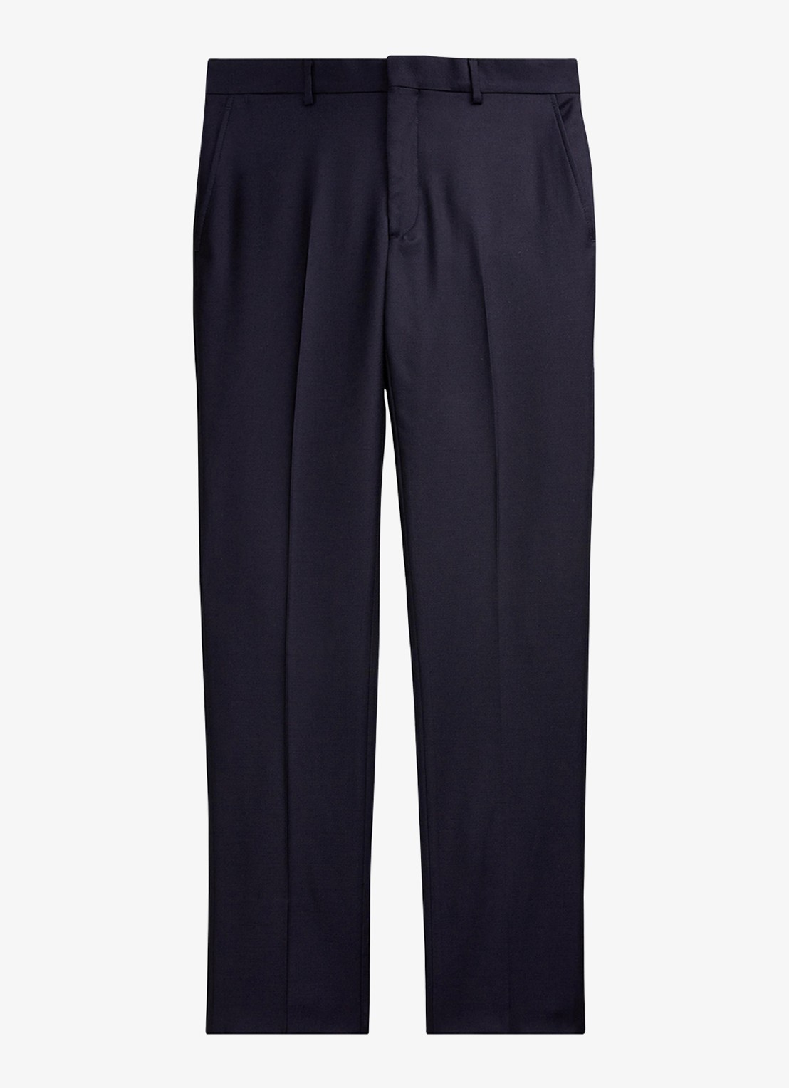 Ralph Lauren Slim fit pantalon van wol met plooidetail - voorkant 2 classic navy / blauw
