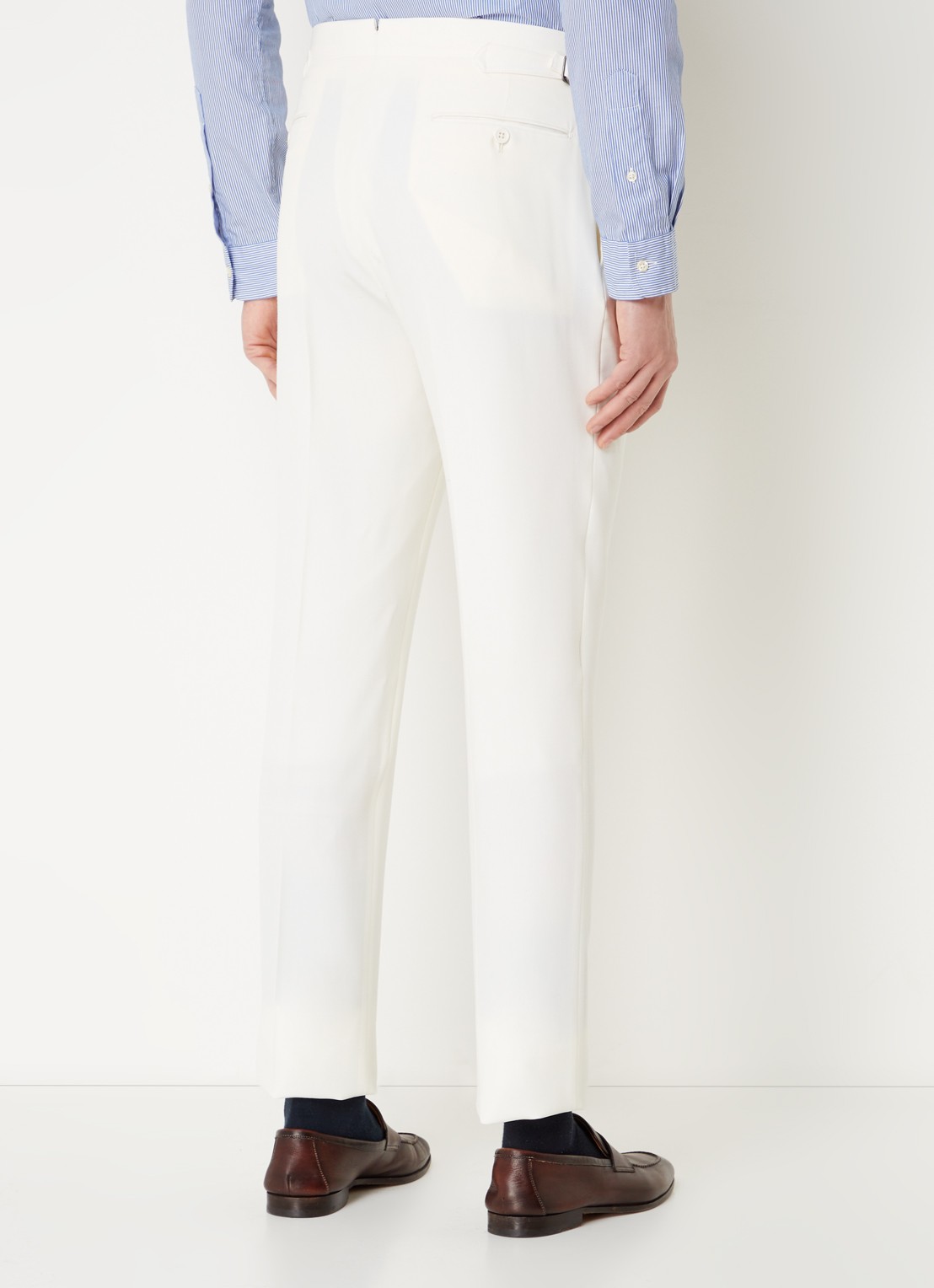 Ralph Lauren Slim fit pantalon van wol met steekzakken - achterkant 5 cream / gebroken wit