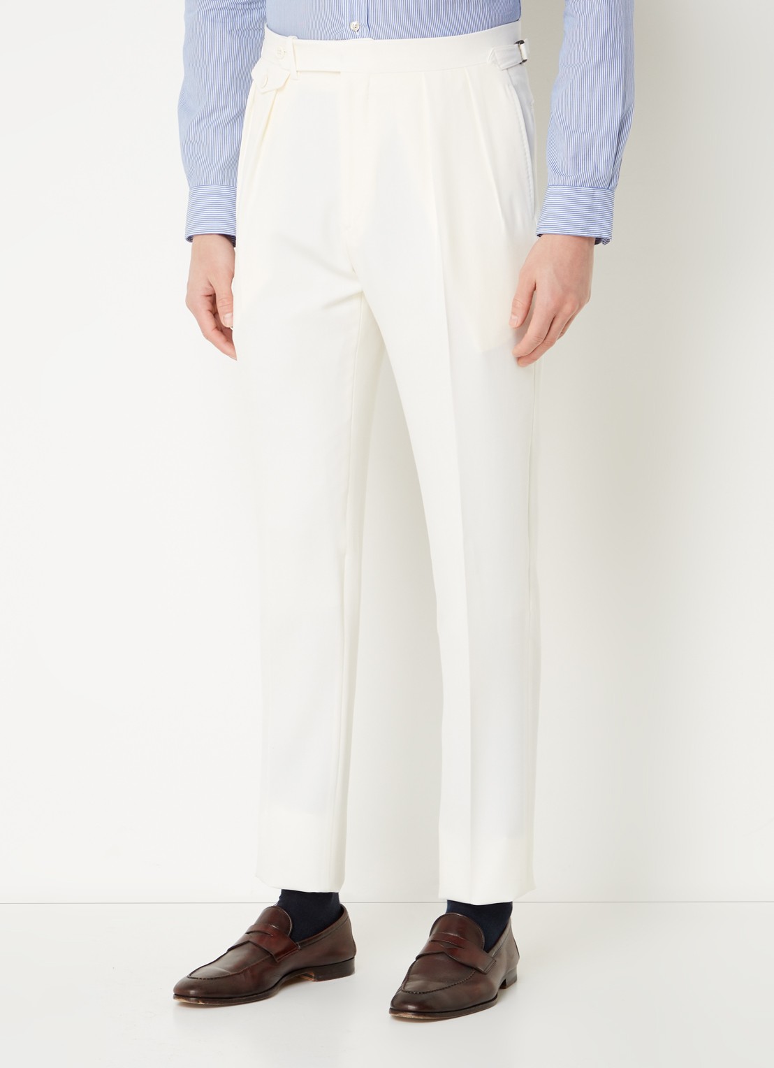 Ralph Lauren Slim fit pantalon van wol met steekzakken - detail 3 cream / gebroken wit
