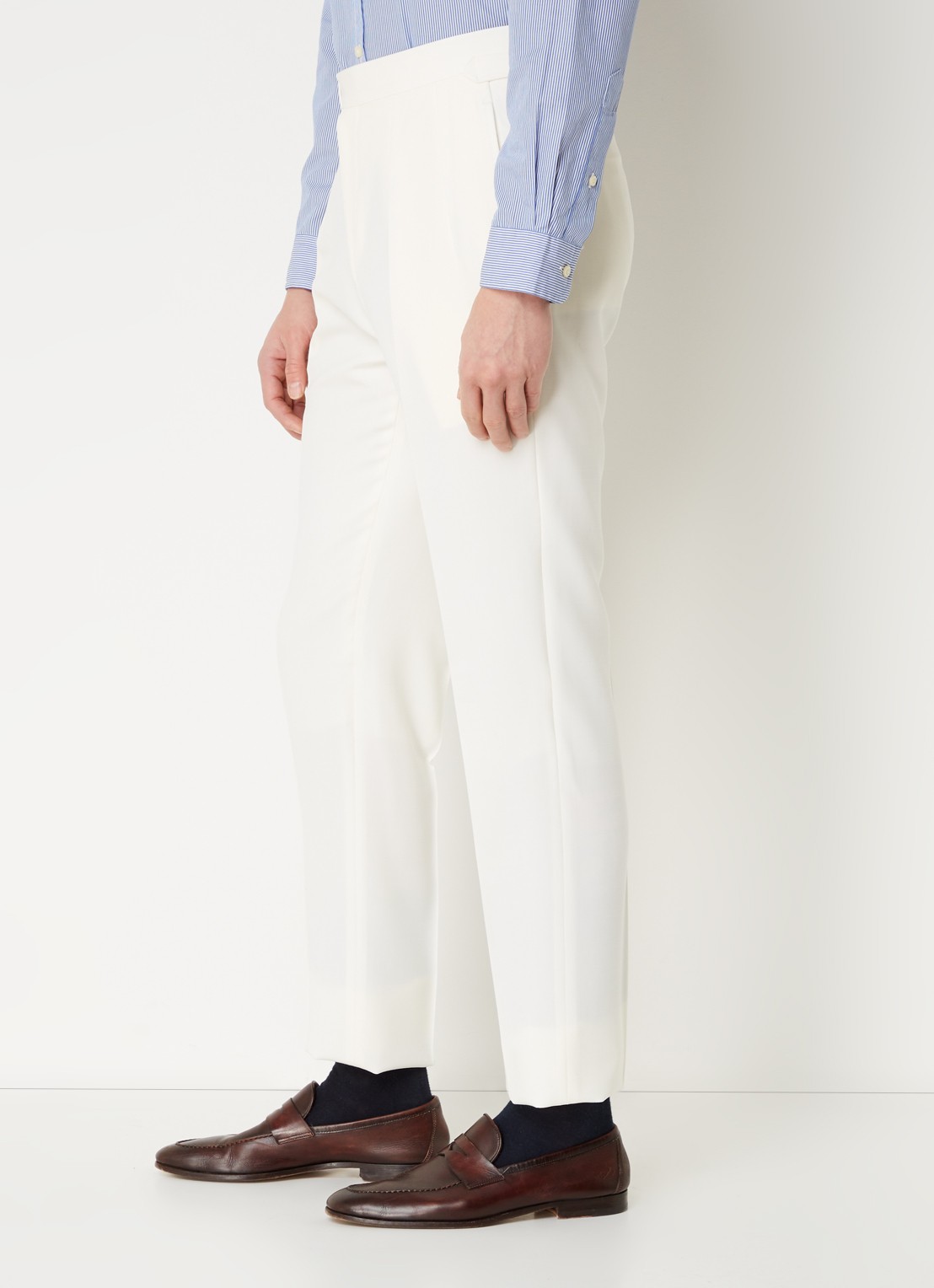 Ralph Lauren Slim fit pantalon van wol met steekzakken - detail 4 cream / gebroken wit