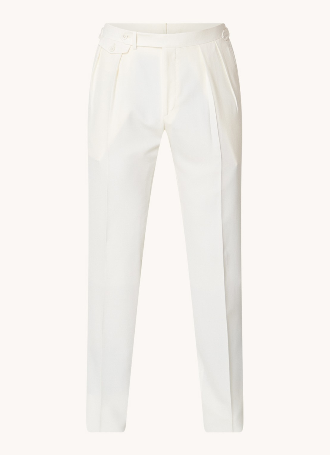 Ralph Lauren Slim fit pantalon van wol met steekzakken - voorkant cream / gebroken wit