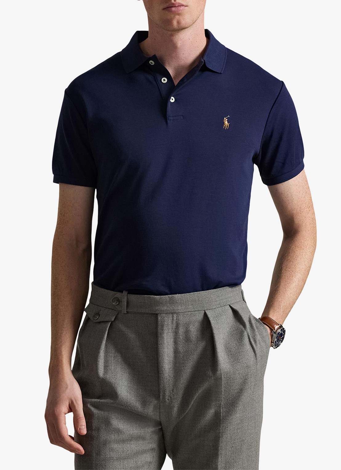 Ralph Lauren Slim fit polo van katoen - detail refined navy / donkerblauw