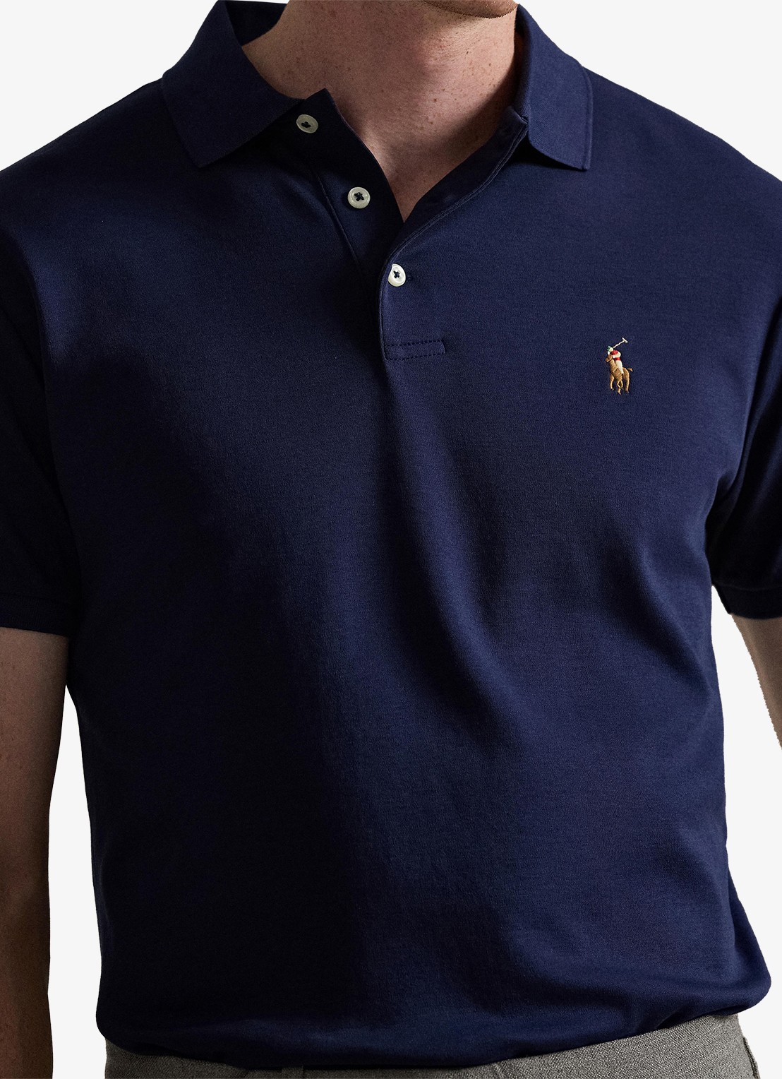 Ralph Lauren Slim fit polo van katoen - detail 2 refined navy / donkerblauw