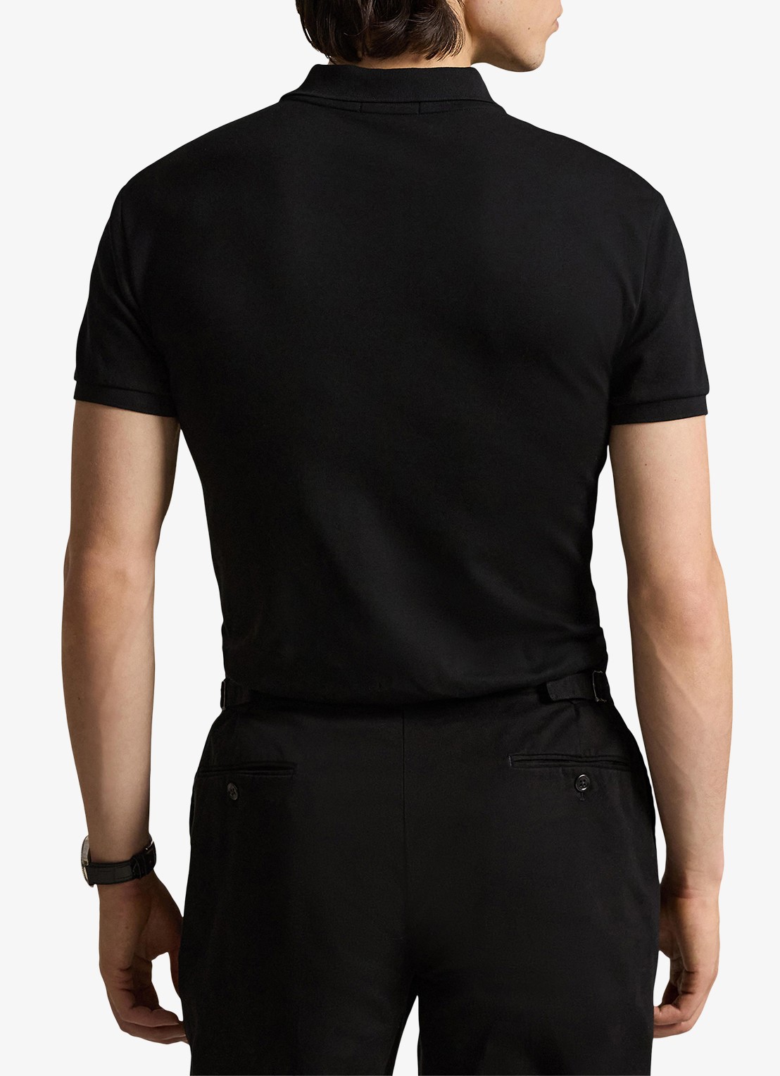 Ralph Lauren Slim fit polo van katoen - achterkant 5 polo black / zwart