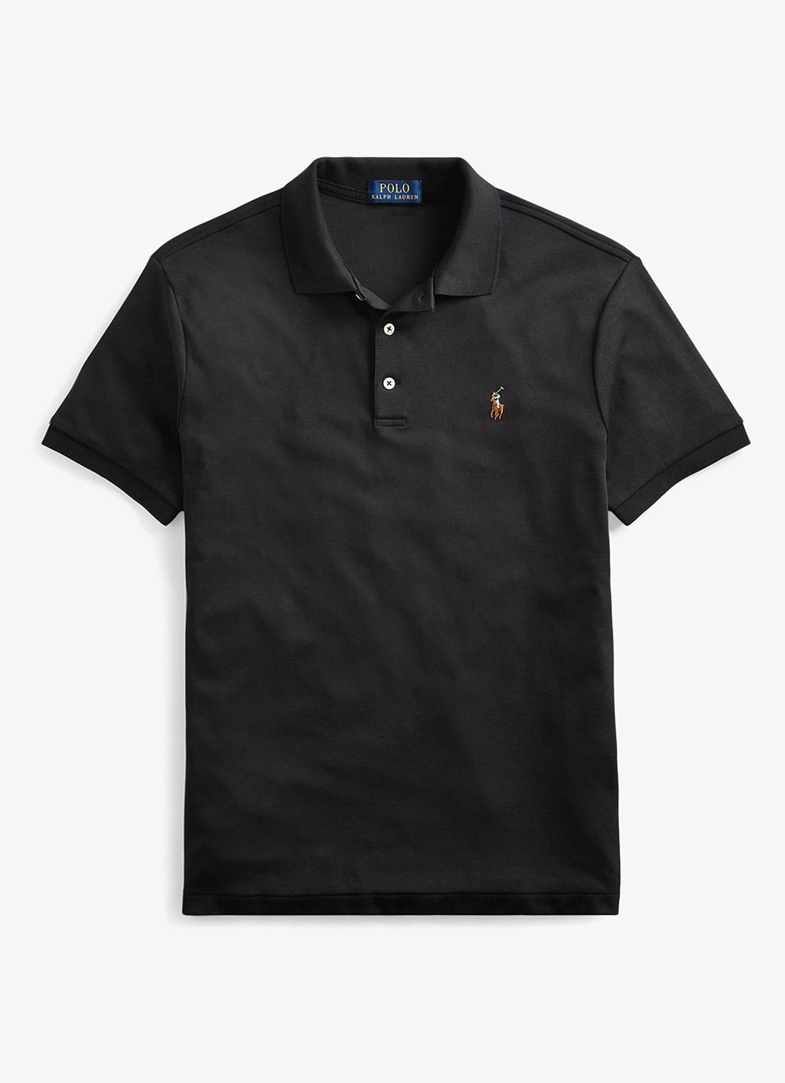 Ralph Lauren Slim fit polo van katoen - voorkant polo black / zwart