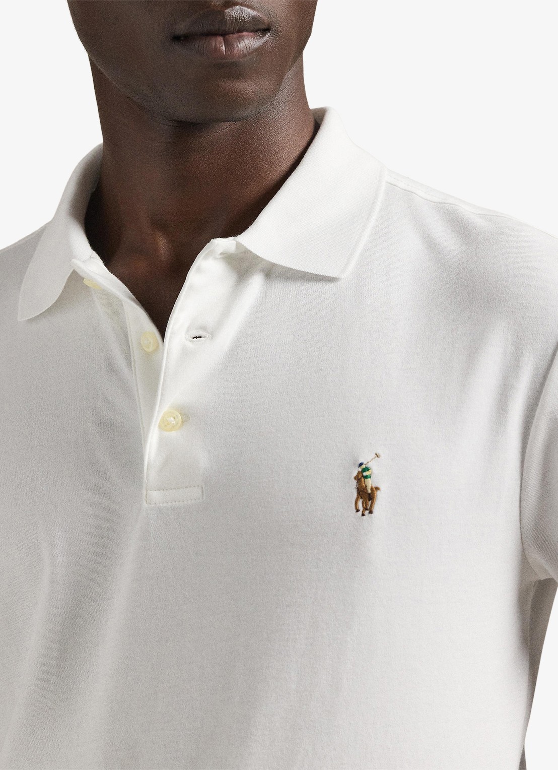 Ralph Lauren Slim fit polo van katoen - detail 6 white / wit