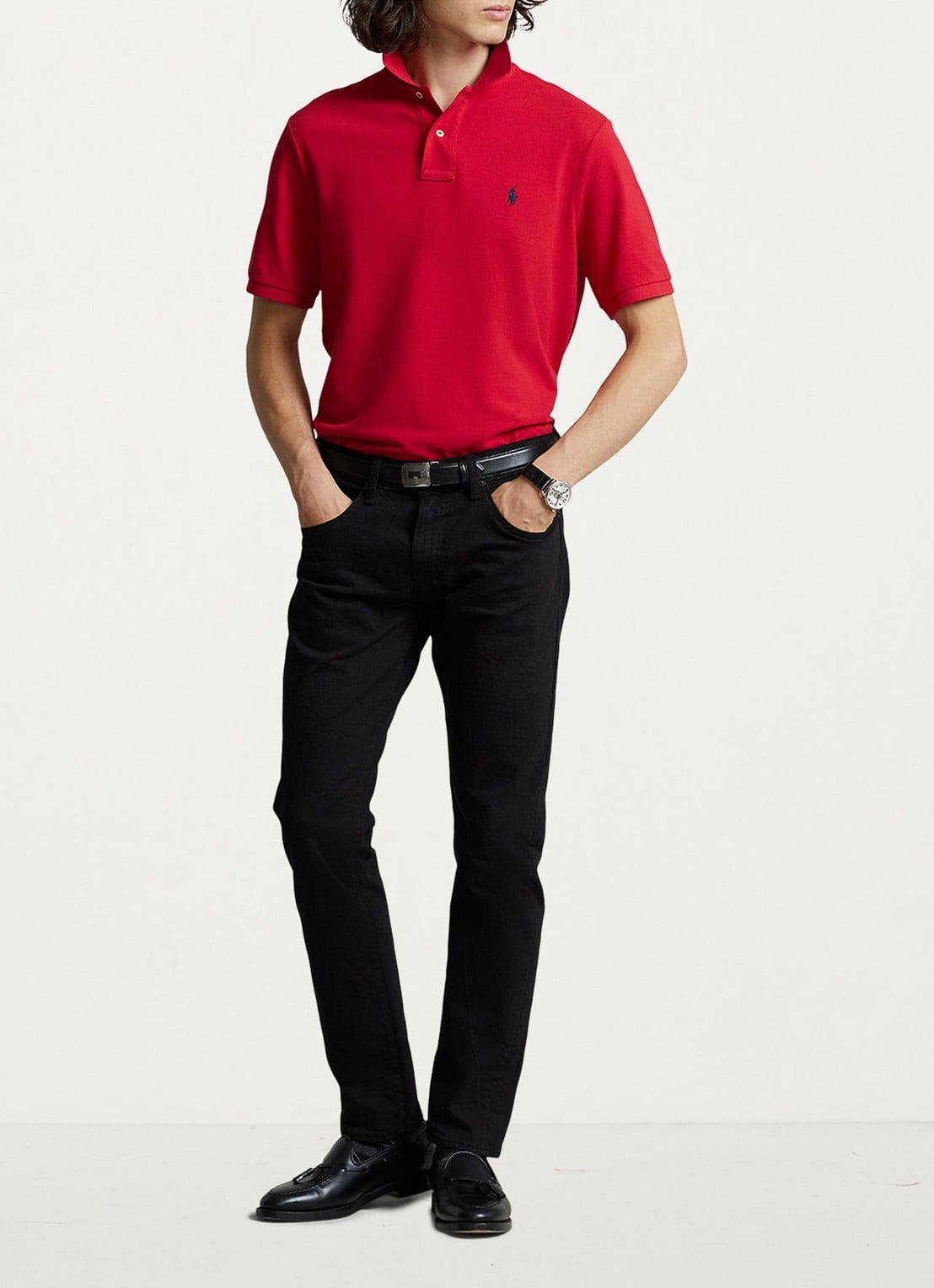 Ralph Lauren Slim fit polo van piqué katoen met logoborduring - voorkant 5 rl2000 red / rood