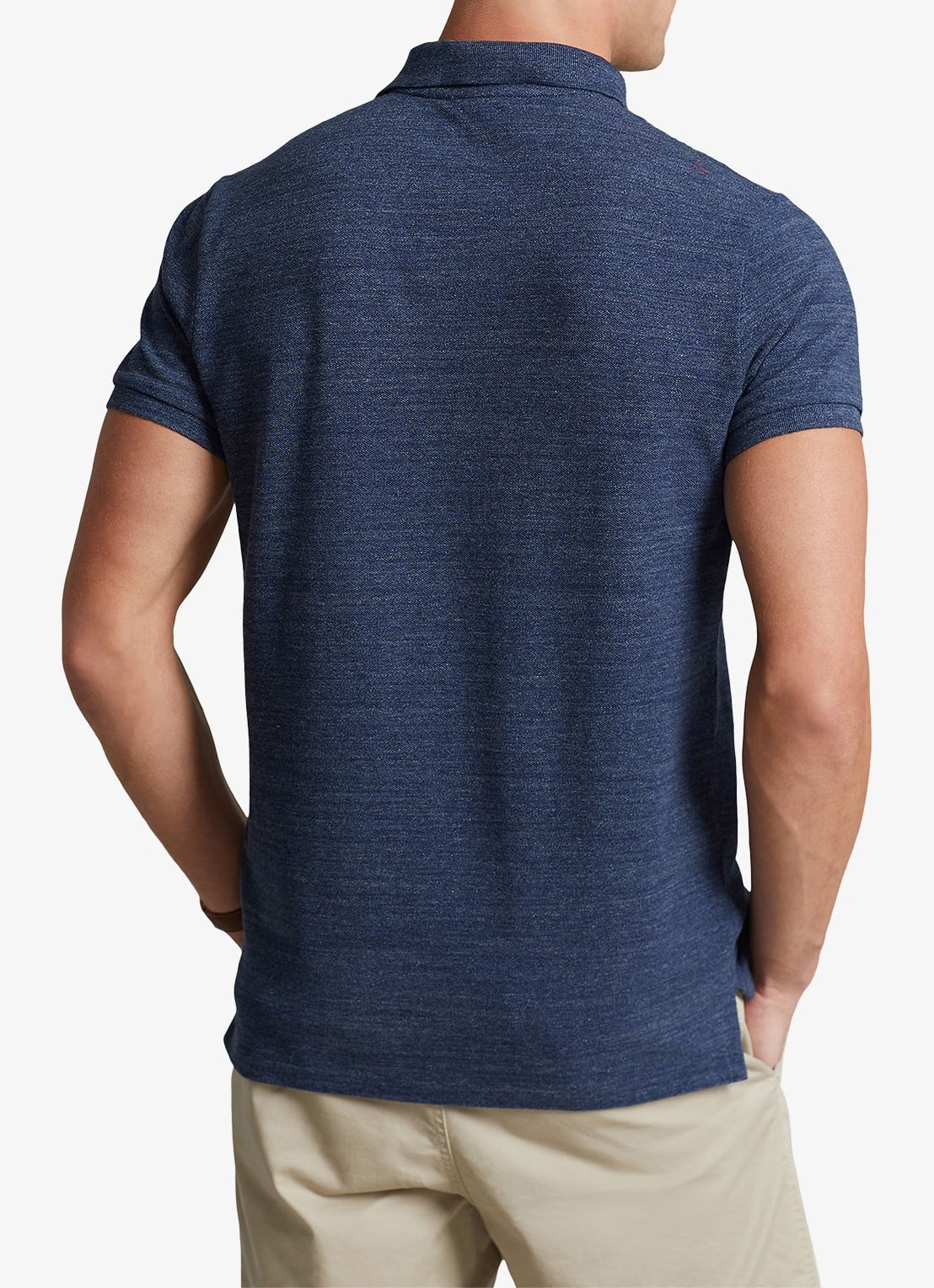 Ralph Lauren Slim fit polo van piqué katoen met logoborduring - achterkant 5 classic royal heather / blauw