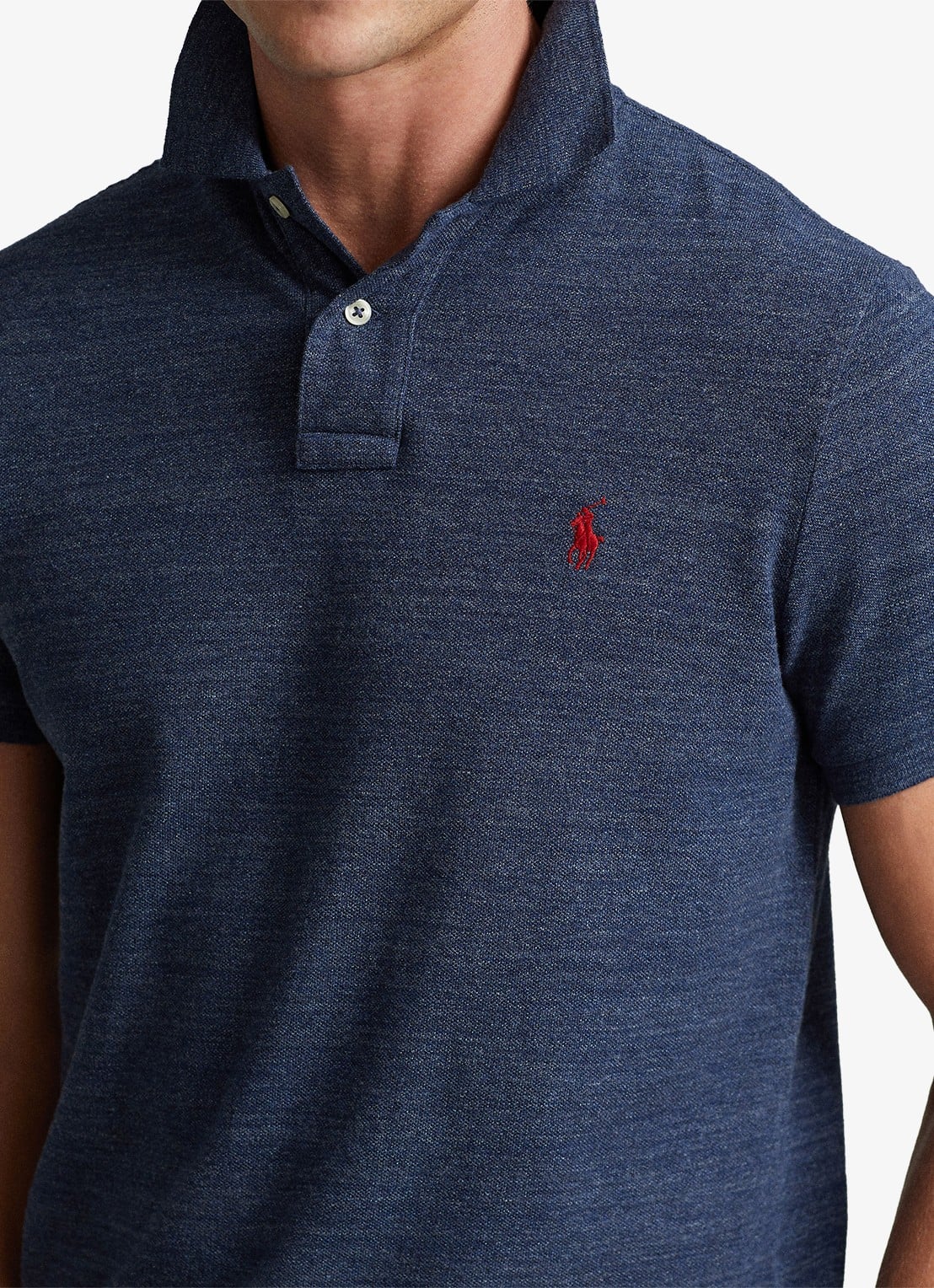 Ralph Lauren Slim fit polo van piqué katoen met logoborduring - detail 4 classic royal heather / blauw
