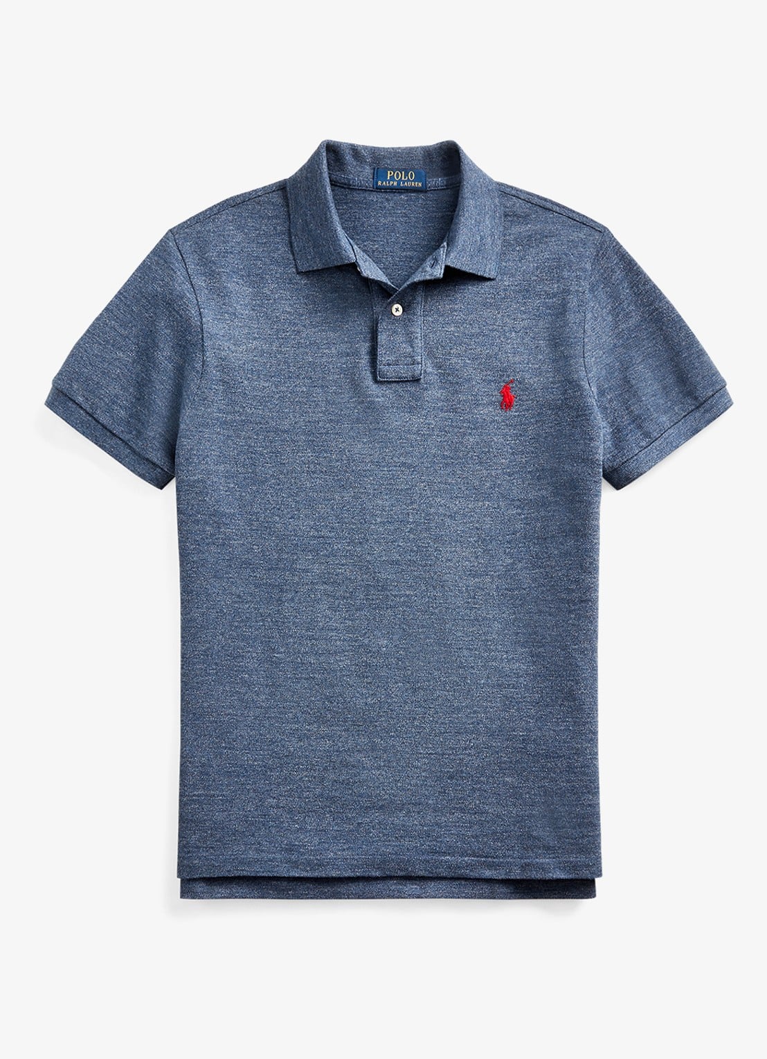 Ralph Lauren Slim fit polo van piqué katoen met logoborduring - voorkant classic royal heather / blauw