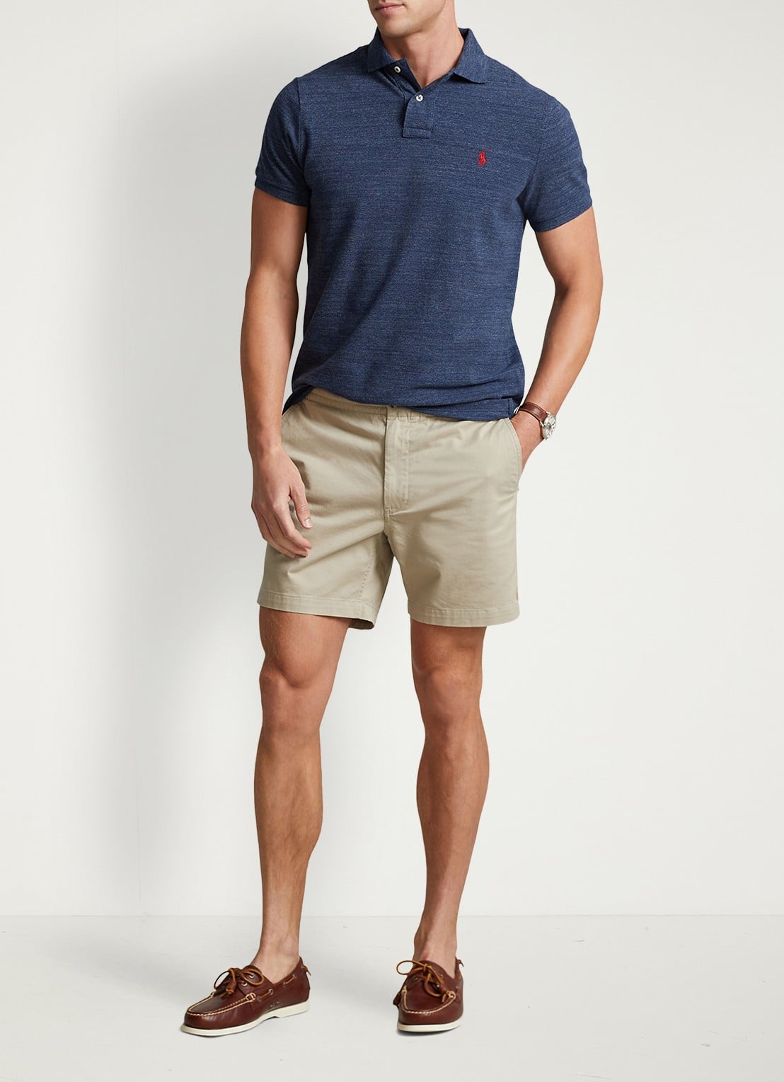 Ralph Lauren Slim fit polo van piqué katoen met logoborduring - voorkant 2 classic royal heather / blauw