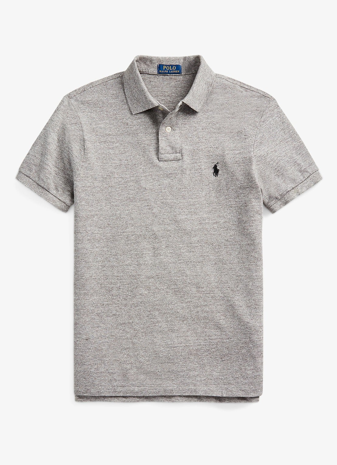 Ralph Lauren Slim fit polo van piqué katoen met logoborduring - voorkant 2 canterbury heather / grijs