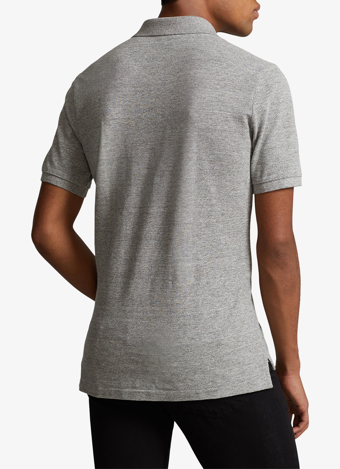 Ralph Lauren Slim fit polo van piqué katoen met logoborduring - achterkant 3 canterburry heather / grijs