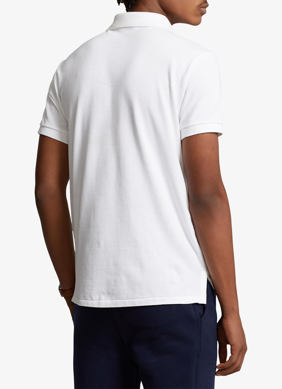 Ralph Lauren Slim fit polo van piqué katoen met logoborduring - achterkant 3 white / wit