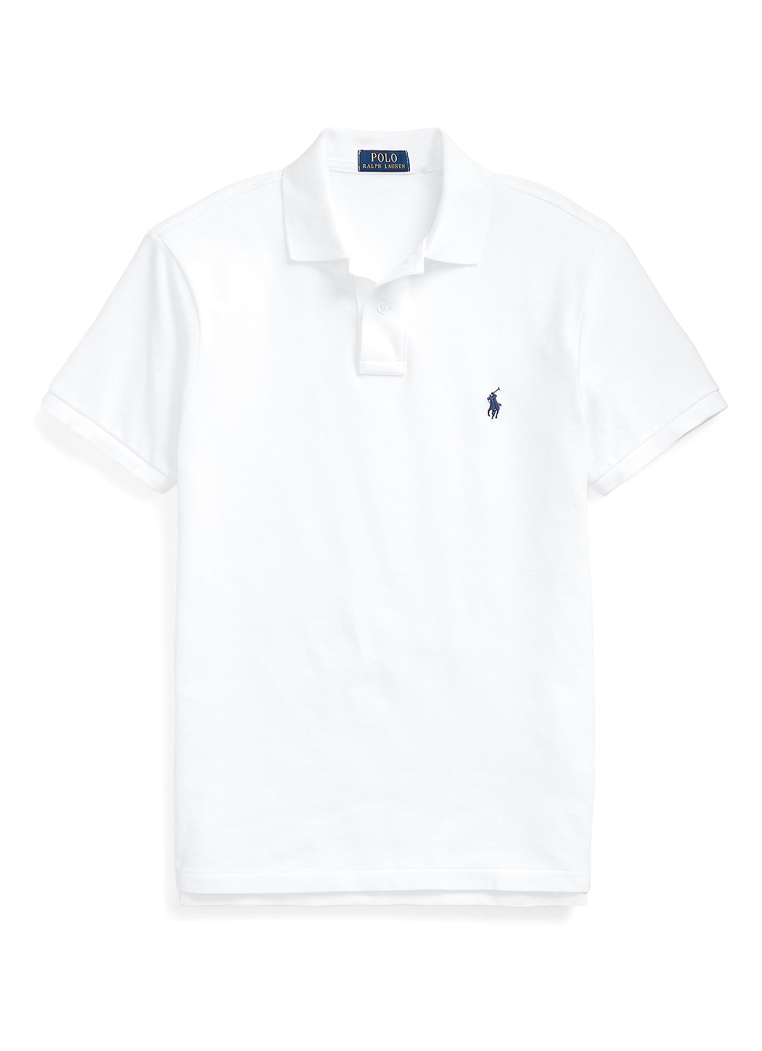 Ralph Lauren Slim fit polo van piqué katoen met logoborduring - voorkant 3 white / wit