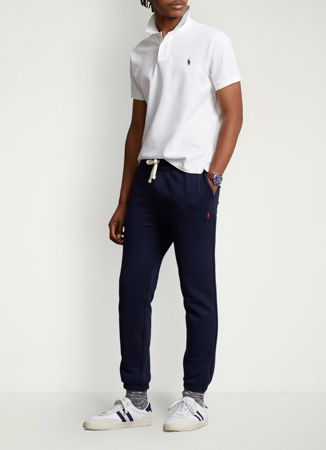 Ralph Lauren Slim fit polo van piqué katoen met logoborduring - voorkant 4 white / wit