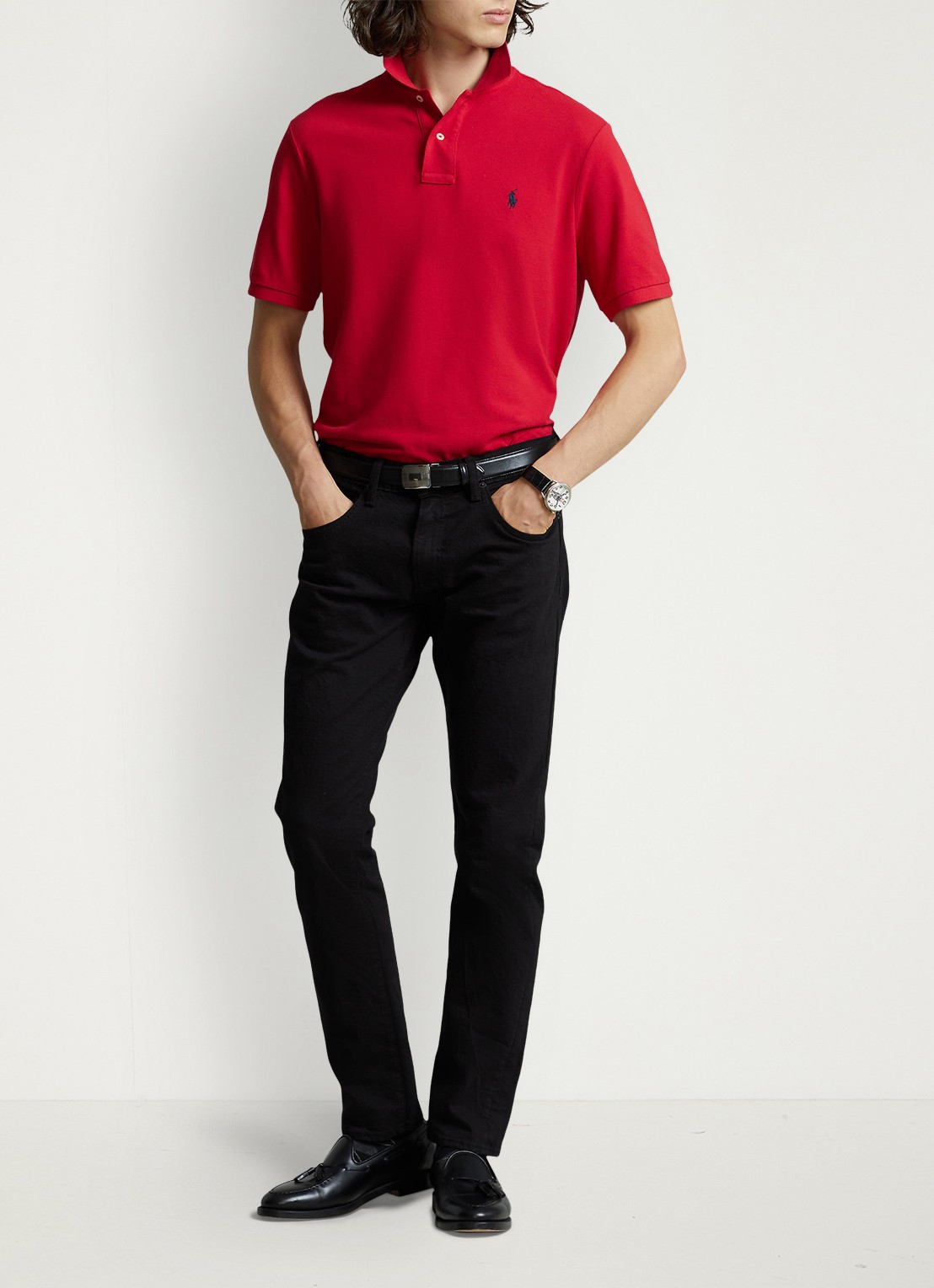 Ralph Lauren Slim fit polo van piqué katoen met logoborduring - voorkant 4 rl2000 red / rood