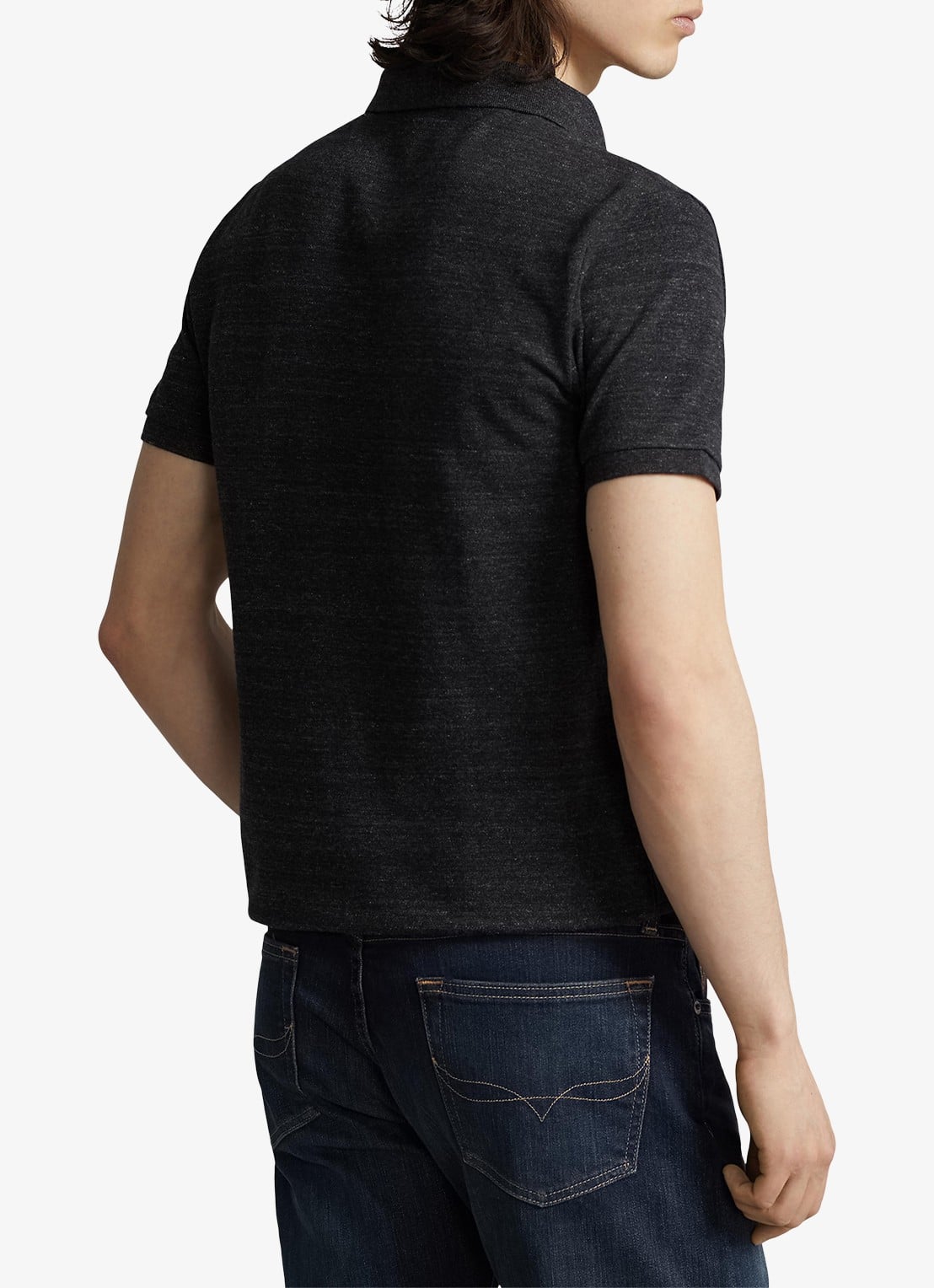 Ralph Lauren Slim fit polo van piqué katoen - achterkant 2 black marl heather