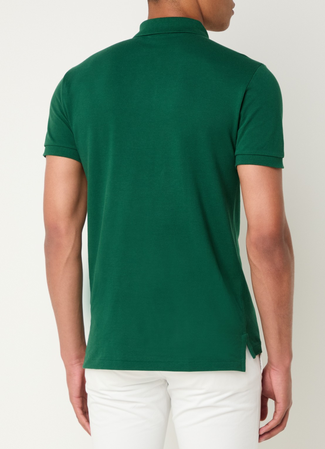Ralph Lauren Slim fit polo van piqué katoen - achterkant new forest / donkergroen