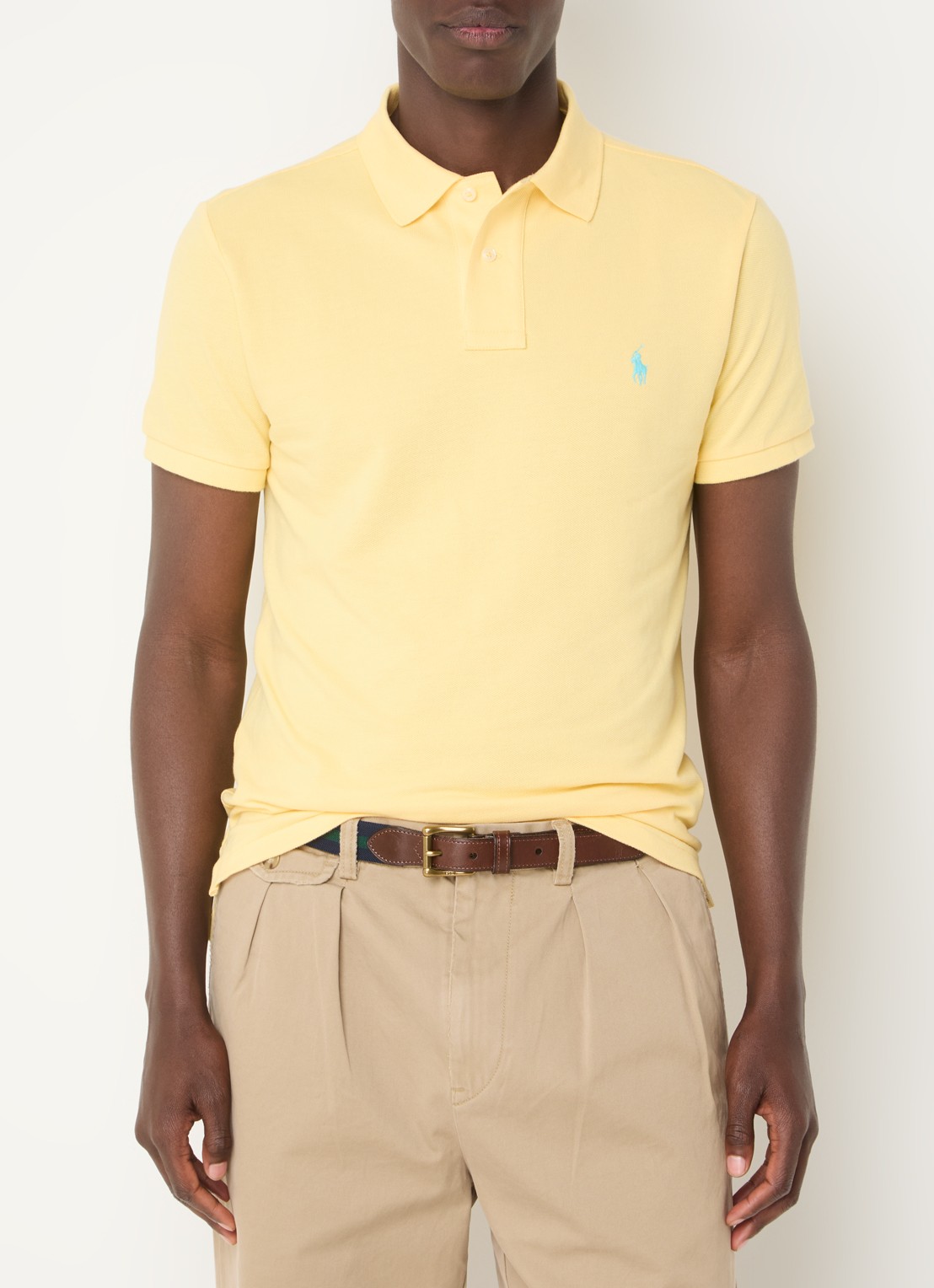 Ralph Lauren Slim fit polo van piqué katoen - detail 3 corn geel / geel