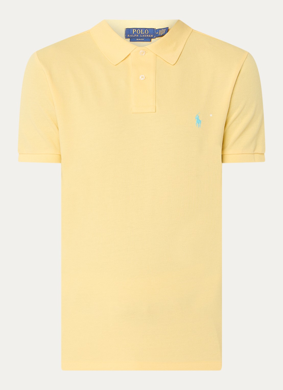 Ralph Lauren Slim fit polo van piqué katoen - voorkant corn geel / geel